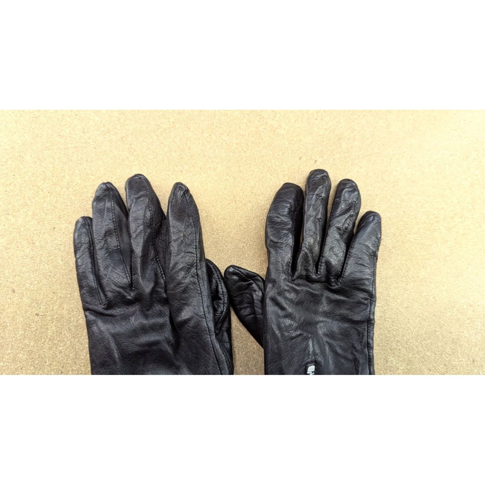 Vintage Genuine Leather Womens Gloves Size 6.5 Black Winter Lined Ladies Glove, Warm, Casual, 6.5, Black, Leather, Polyester, Unbranded, Women, Glove Size ONE SIZE - 3 Thumbnail