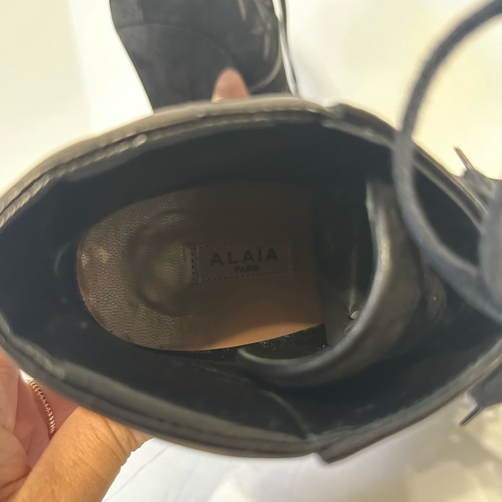 Alaia Suede Embroidery 2X Platform Hiker Boots Black EU 38.5 Size US 8.5 / IT 38.5 - 6 Thumbnail