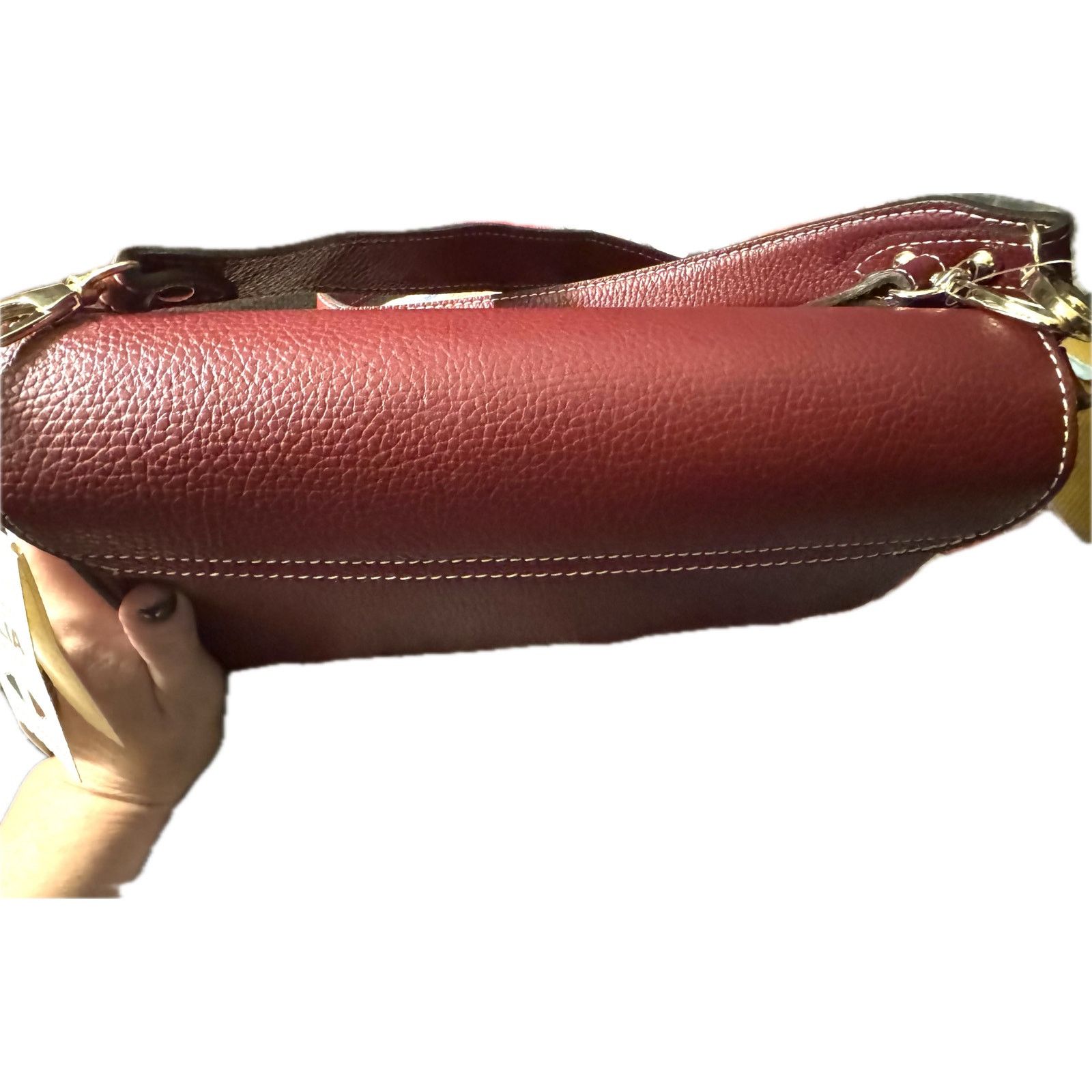 Other Divina Firenze Cranberry Leather Baguette Flap Crossbody Bag Size ONE SIZE - 7 Thumbnail