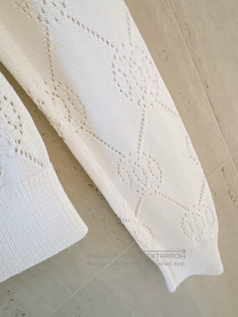 Hermes Hermes Cut-Out Logo White Knit Cardigan Size XS / US 0-2 / IT 36-38 - 6 Thumbnail