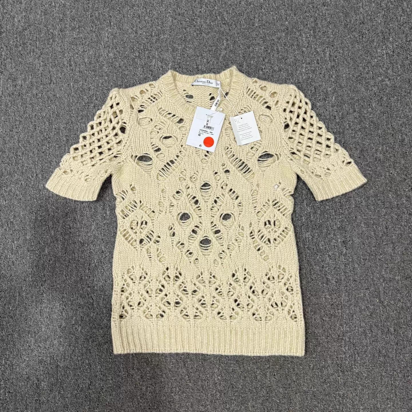 Dior Dior lace wool camel hair short-sleeve NWT 40 Size M / US 6-8 / IT 42-44 - 1 Thumbnail