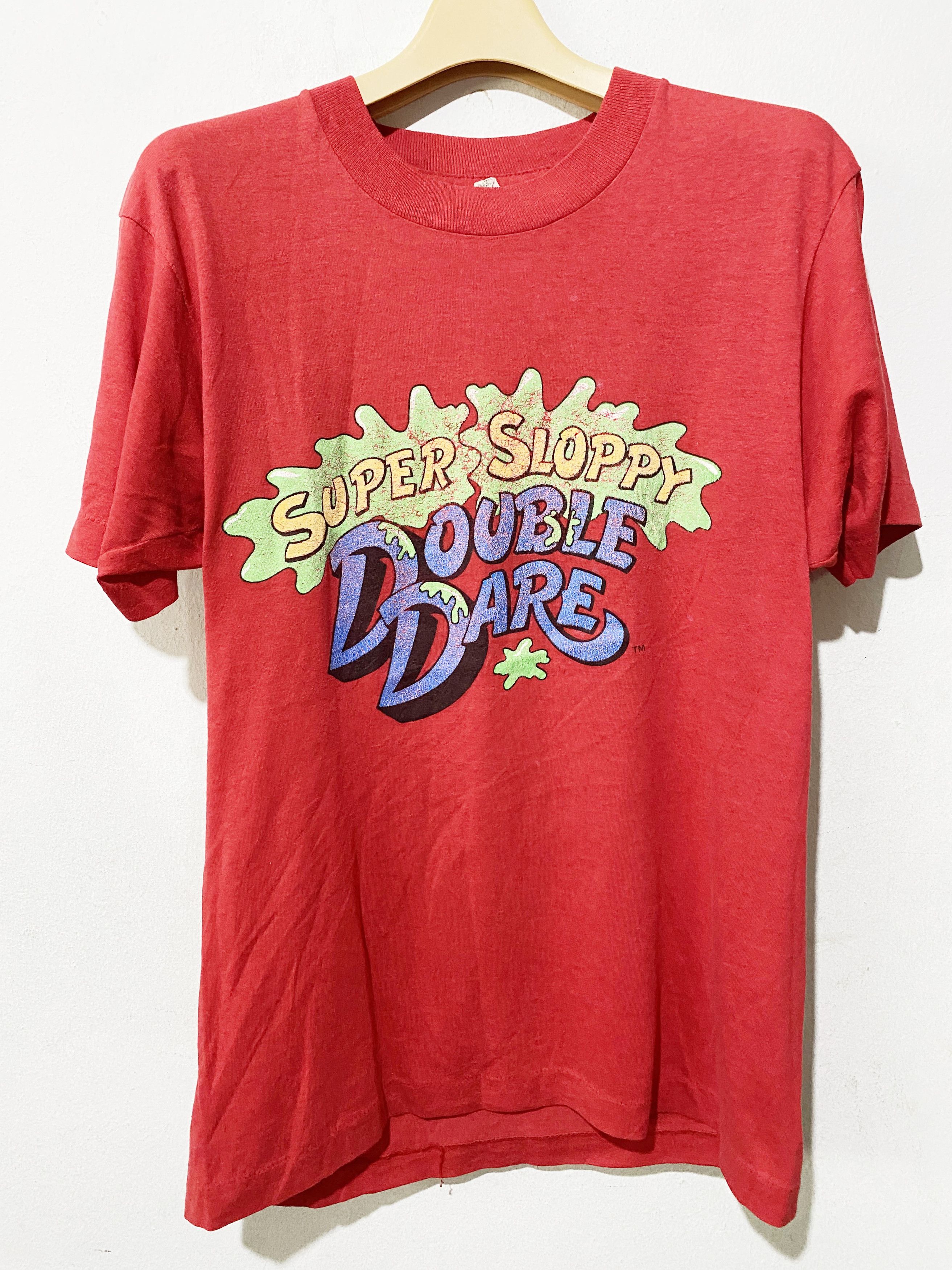 Cartoon Network × Nickelodeon × Vintage Vintage 1987 Super Sloppy Double Dare Shirt Size US S / EU 44-46 / 1 - 1 Thumbnail