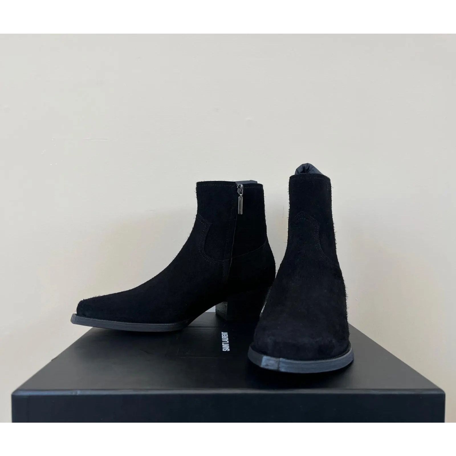 Saint Laurent Paris o1rshd1 Lukas 40 Boots in Crosta Wool in Black Size US 11 / EU 44 - 1 Thumbnail