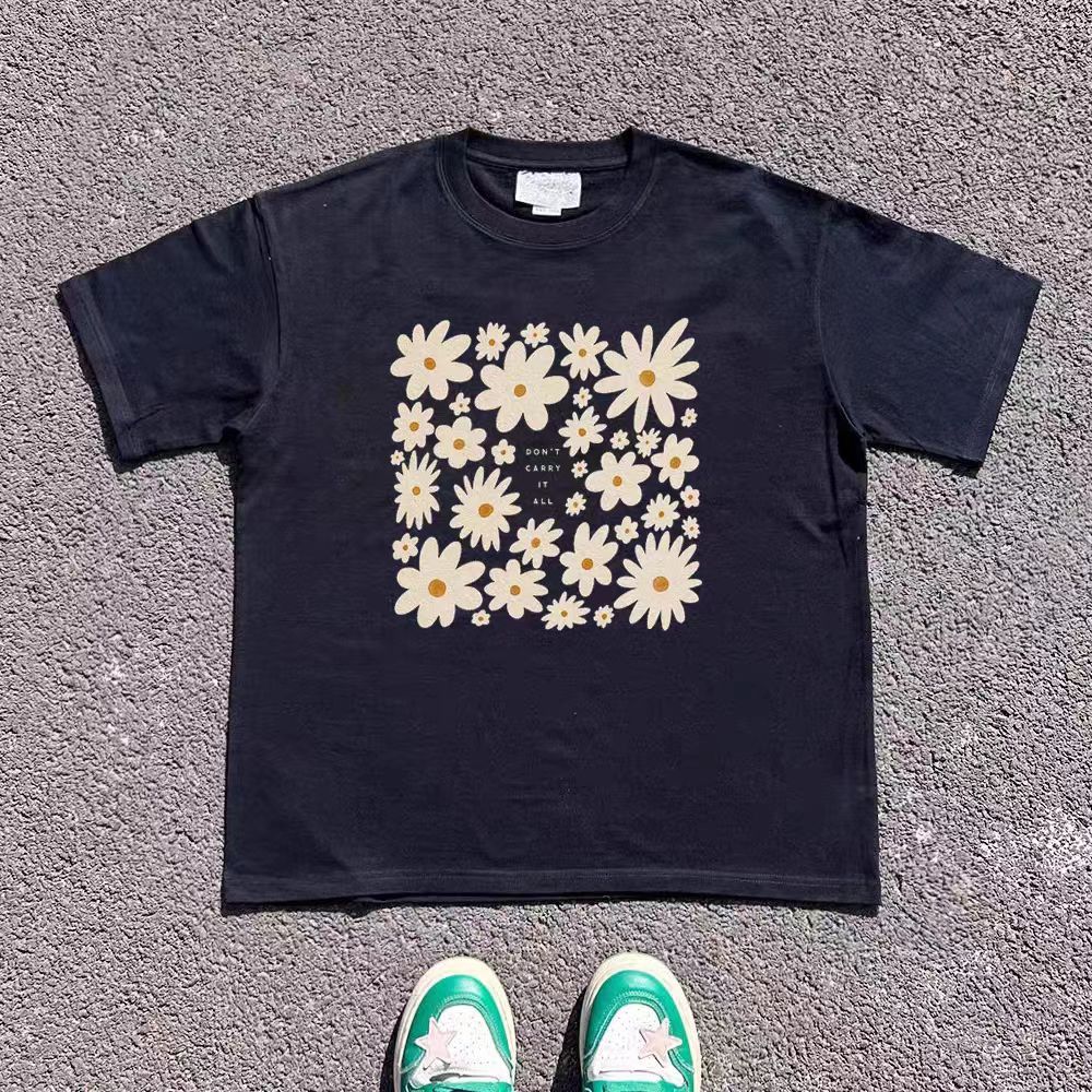 Vintage Black washed retro floral print t-shirt Size US M / EU 48-50 / 2 - 1 Thumbnail