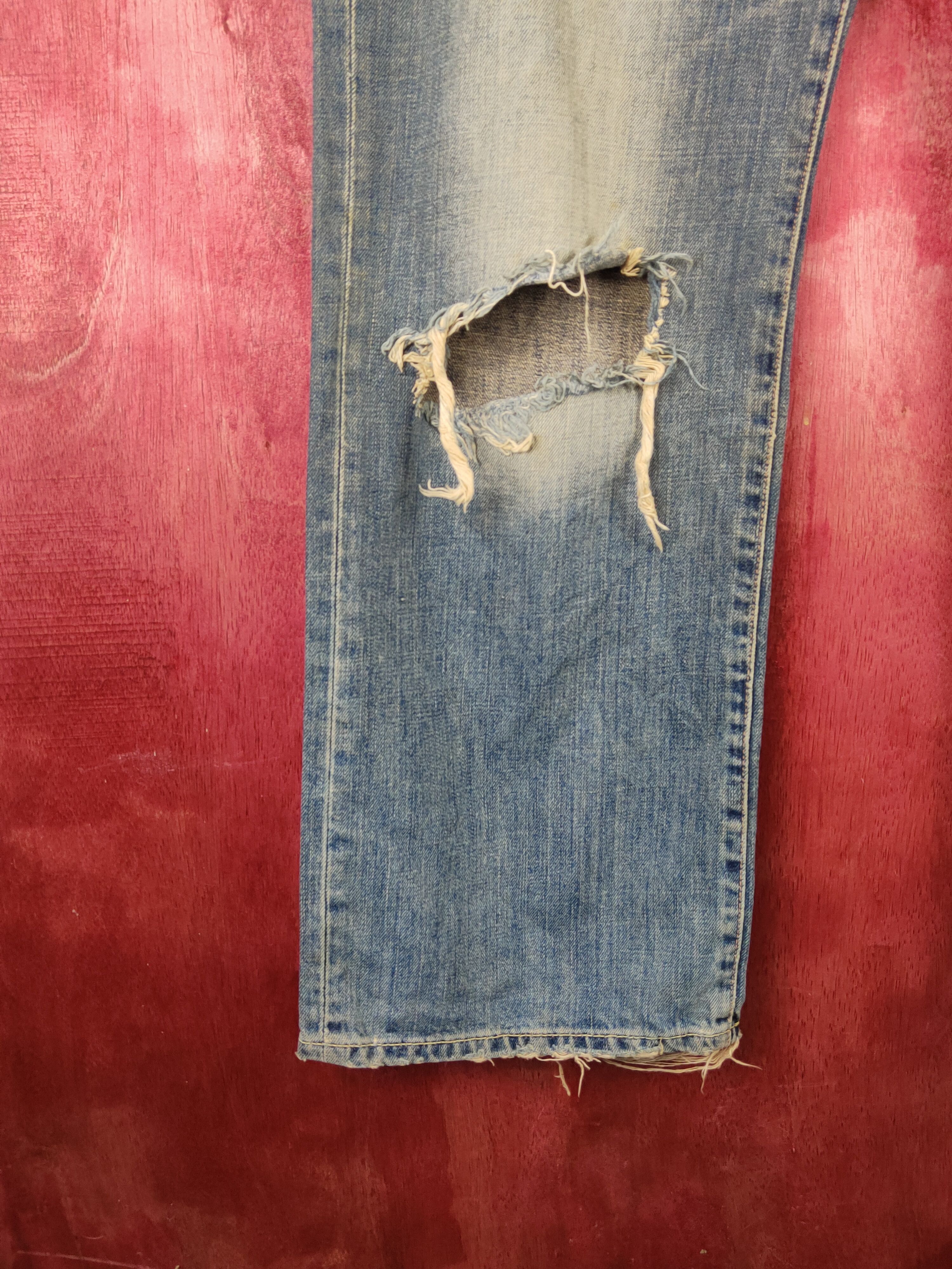 Abercrombie & Fitch Abercrombie &Fitch baggie Faded Ripped Jeans #S1649 Size US 31 - 4 Thumbnail