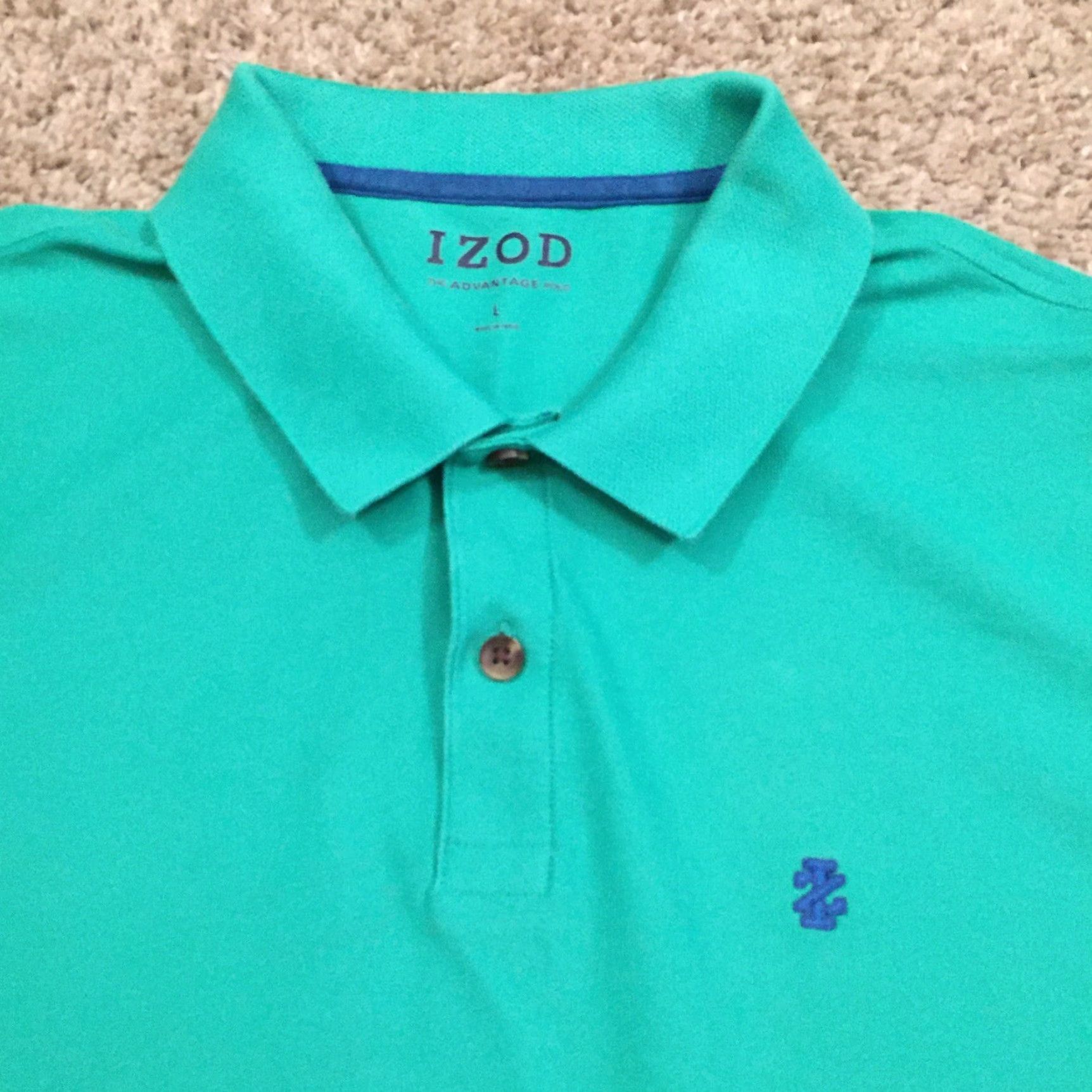 Izod Izod Polo Shirt Mens L Green Knit Short Sleeve Polo Men Size L Green Knit Solid Polo Shirt Mens Green IZOD Short Sleeve Polo shirt Size US L / EU 52-54 / 3 - 3 Thumbnail