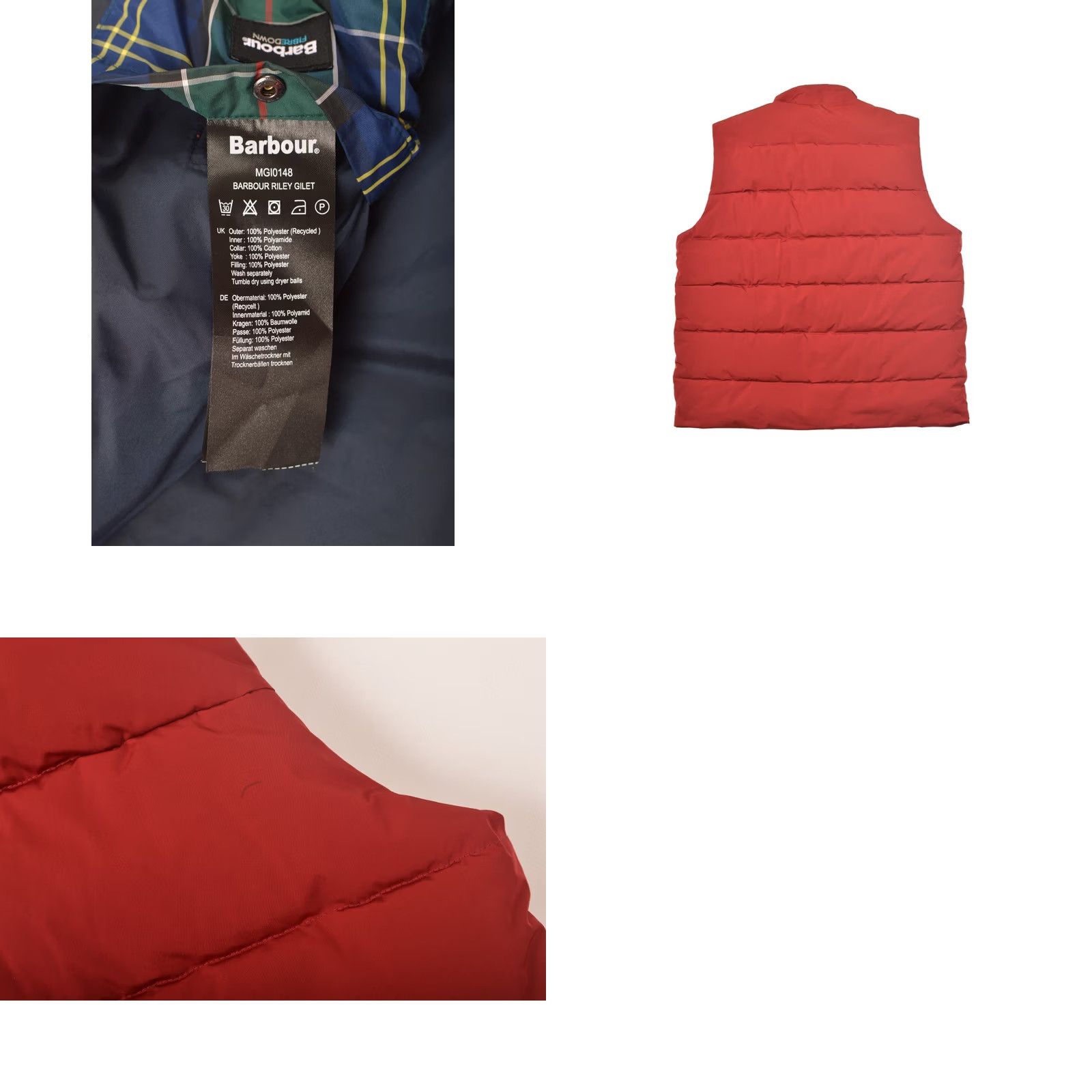 Barbour Barbour Riley Gilet Vest MGI0148 FibreDown Size XL Red Puffer Vest Men XL Mens Size US XL / EU 56 / 4 - 8 Thumbnail