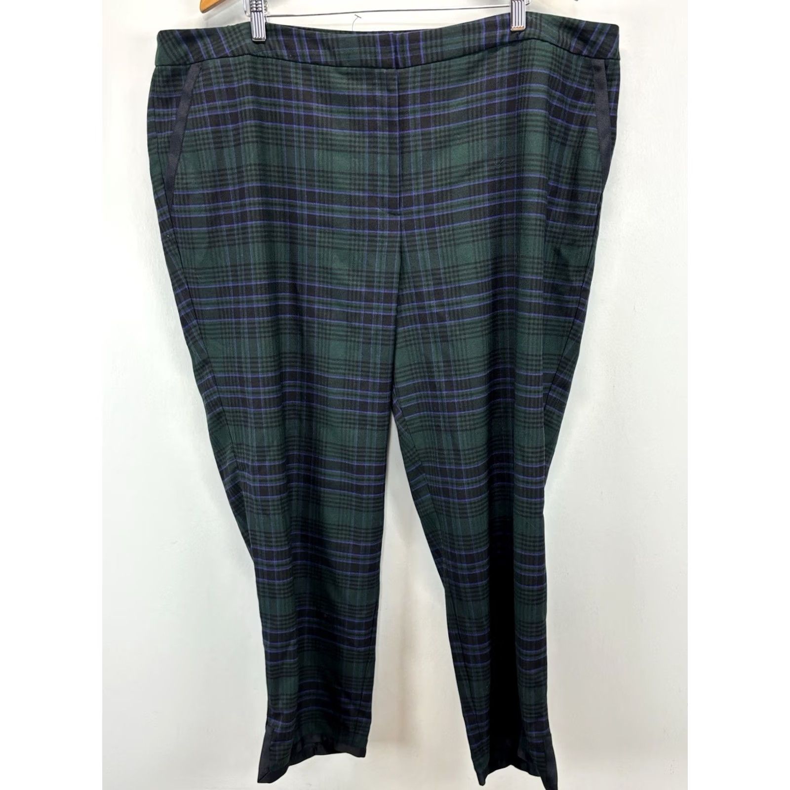 Talbots Talbots Wool Plaid Dress Pants Women’s 24W Plus Grosgrain Trim Old Money Dress Pants Multicolor Wool Blend 27.5in Inseam Size 42" / US 20 - 2 Thumbnail