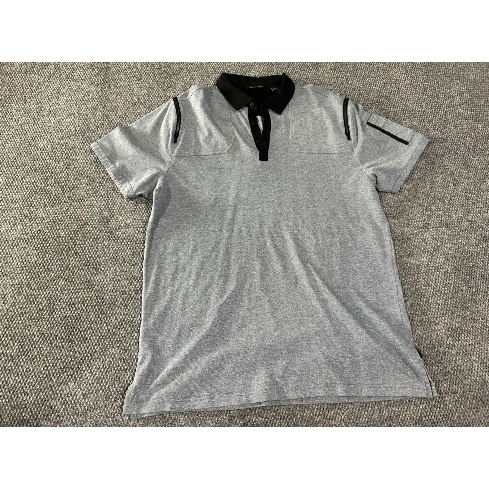 Sean John SEAN JOHN Polo Shirt Mens 3XL Gray Contrast Collar Zip Pocket Short Sleeve Polo Mens 3XL Gray Size US XXL / EU 58 / 5 - 2 Thumbnail