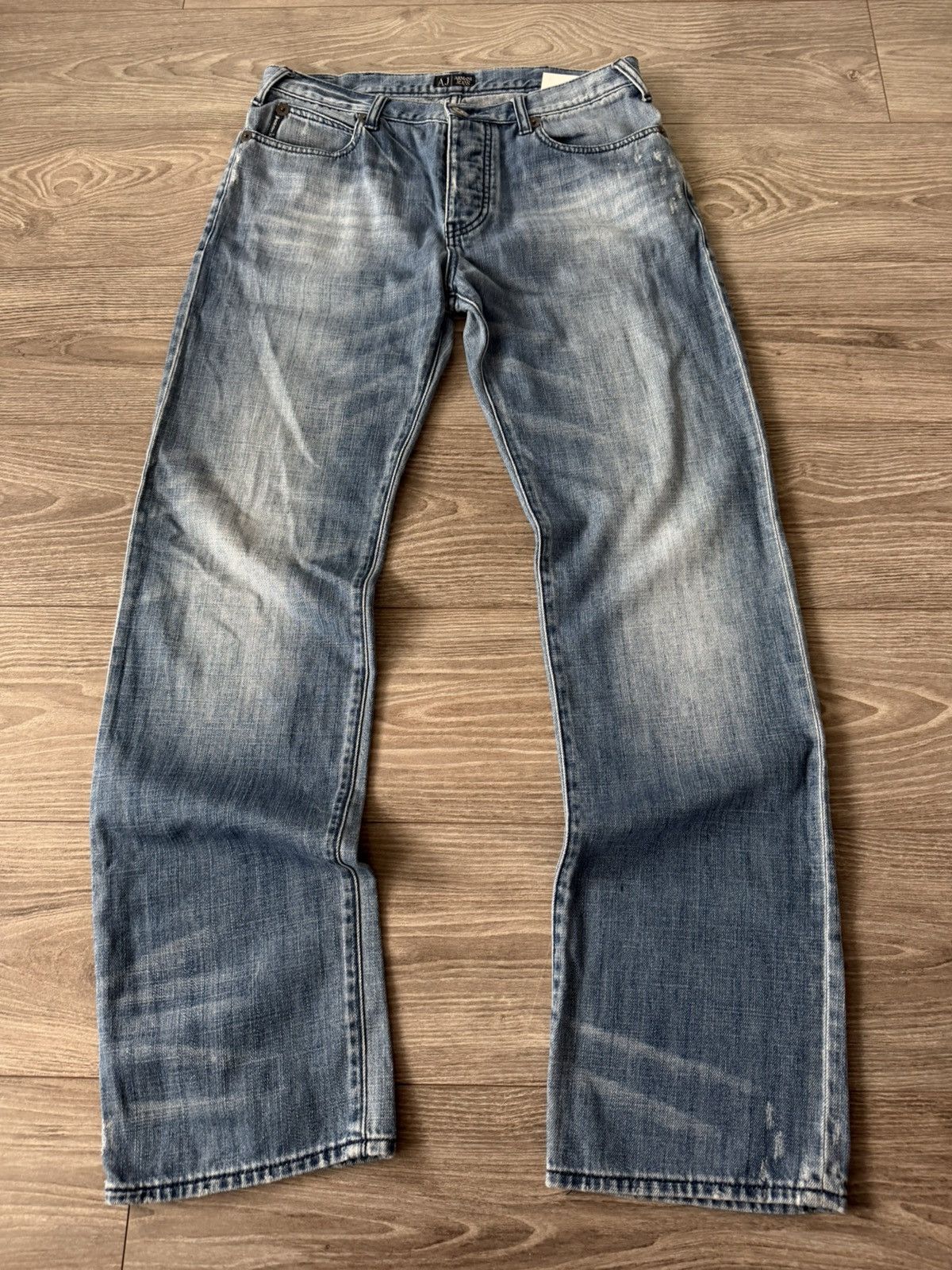 Armani Vintage Armani Jeans Avant Garde Opium Y2k White Jeans Size US 33 - 1 Thumbnail