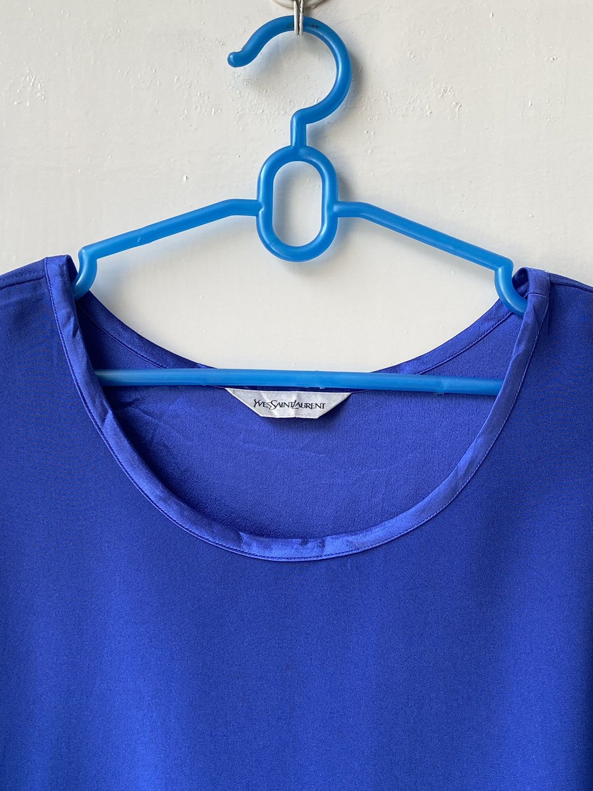 Yves Saint Laurent YVES SAINT LAURENT Blue Sleeveless T-shirt Size US XS / EU 42 / 0 - 12 Thumbnail