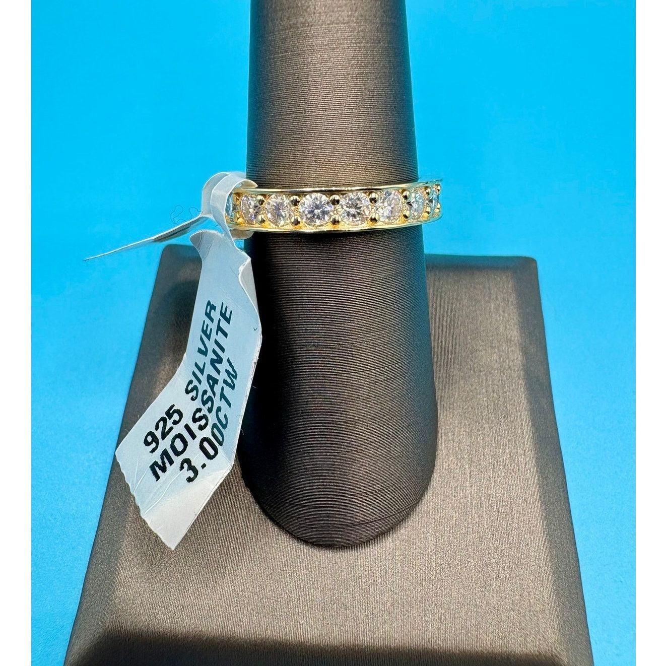 Jewelry Sz 7.5 - 3CTW Moissanite Eternity Ring -18K Vermeil over 925 Size ONE SIZE - 1 Thumbnail