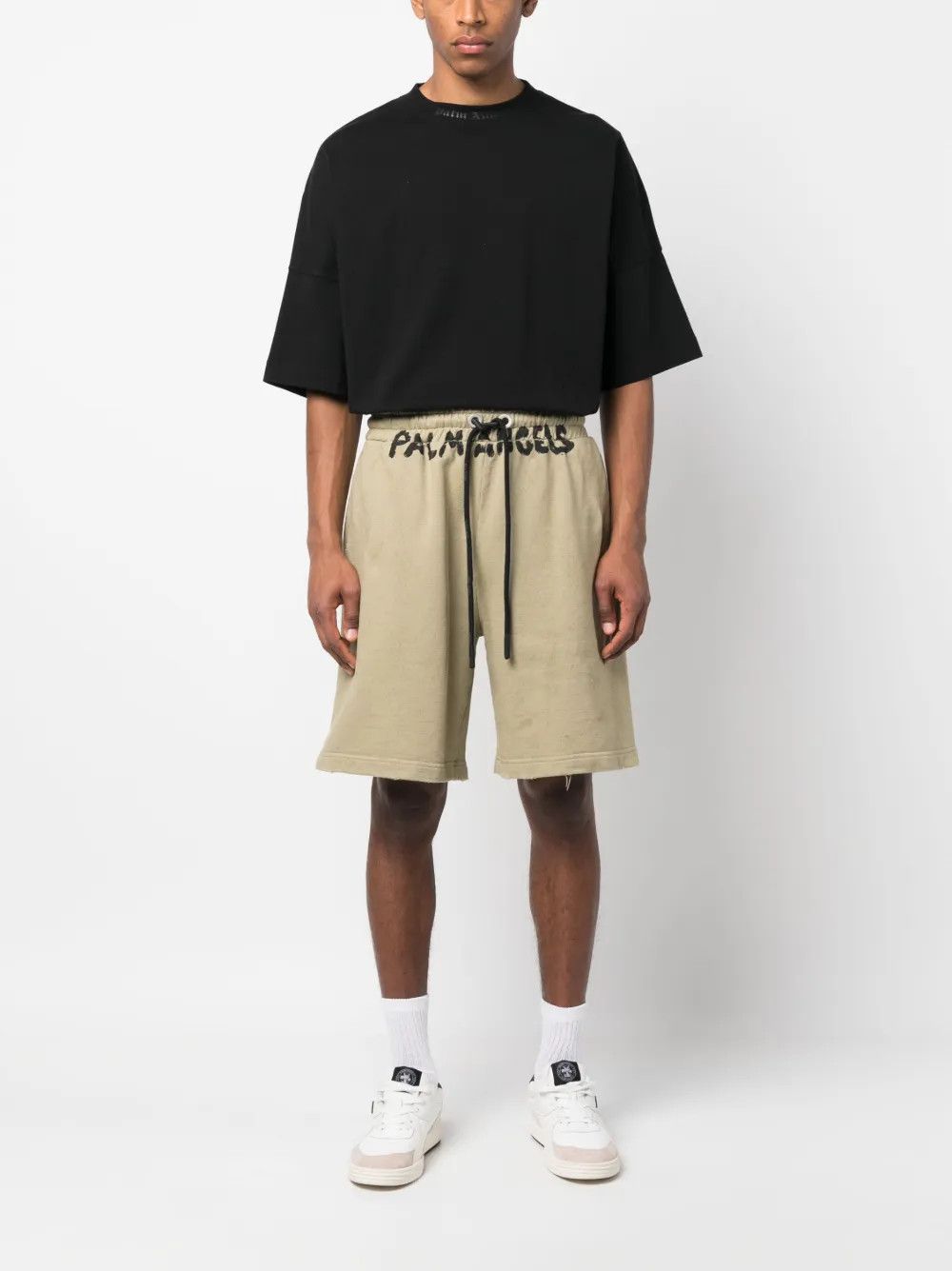 Palm Angels o1y0325 Logo Short in Beige Size US 32 / EU 48 - 4 Thumbnail