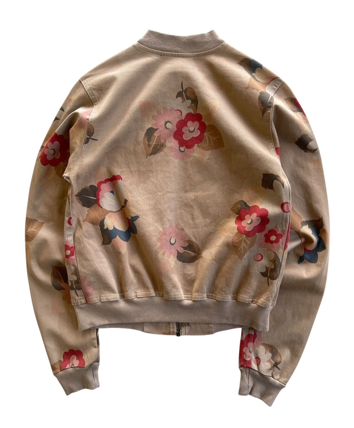 Vintage Italian Chocolat Floral Cropped Bomber Jacket Size S / US 4 / IT 40 - 3 Thumbnail