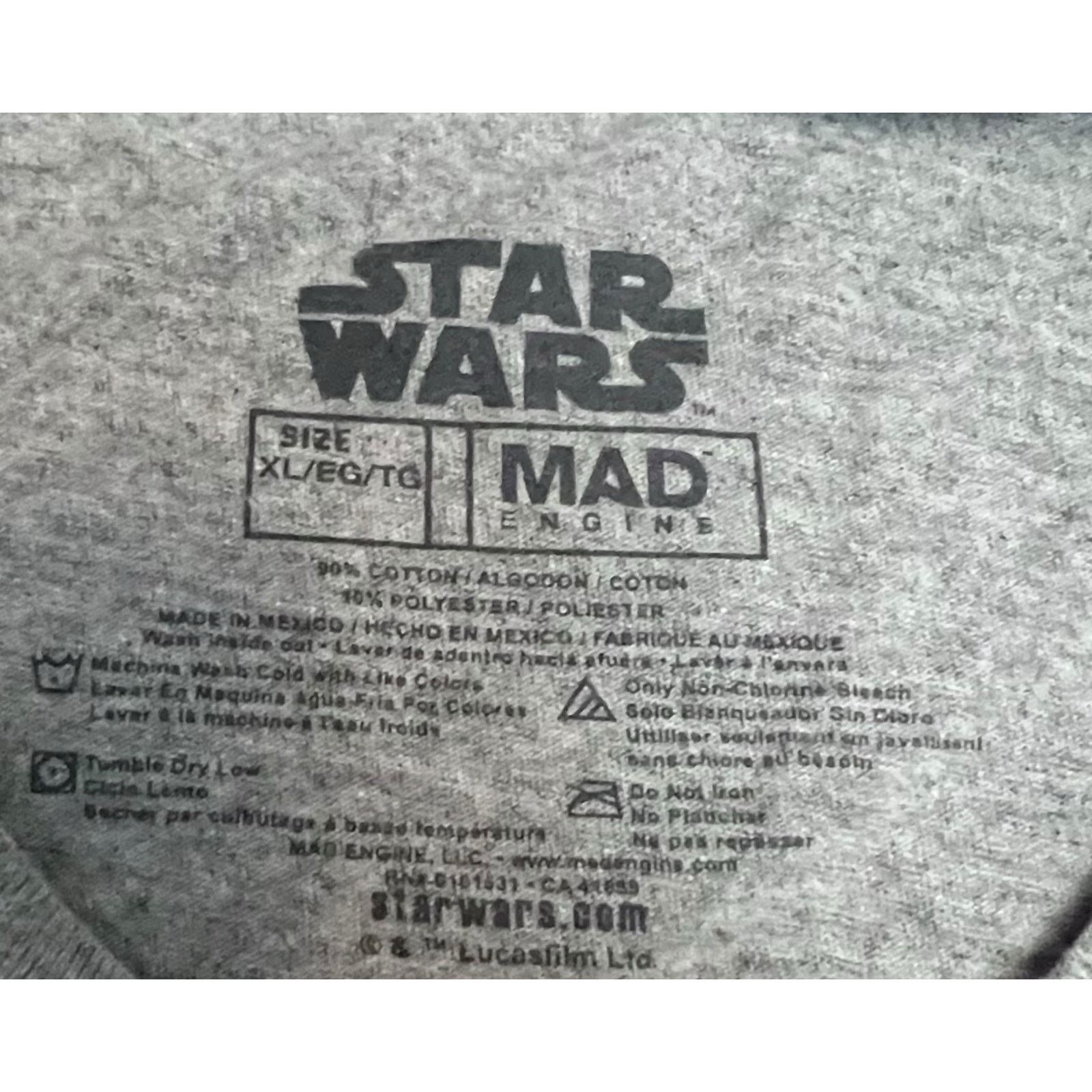 Mad Engine Star Wars Boba Fett Illustrated Gray Shirt XL Action Pose Size US XL / EU 56 / 4 - 4 Thumbnail