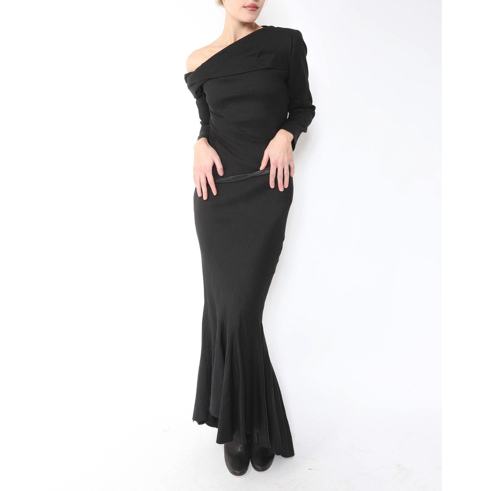 Haider Ackermann FW09 Off- Shoulder Maxi Dress in Black Size XS / US 0-2 / IT 36-38 - 6 Thumbnail
