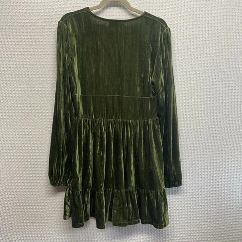 Cider Cider Velvet Long Sleeve V-Neck Babydoll Mini Dress Women L Size L / US 10 / IT 46 - 8 Thumbnail