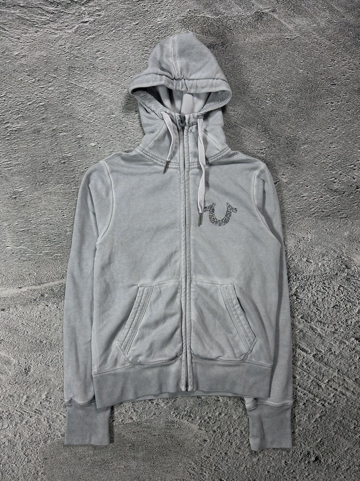 True Religion True Religion zip hoodie grey rhinestones logo horseshoe Y2K Size M / US 6-8 / IT 42-44 - 1 Thumbnail