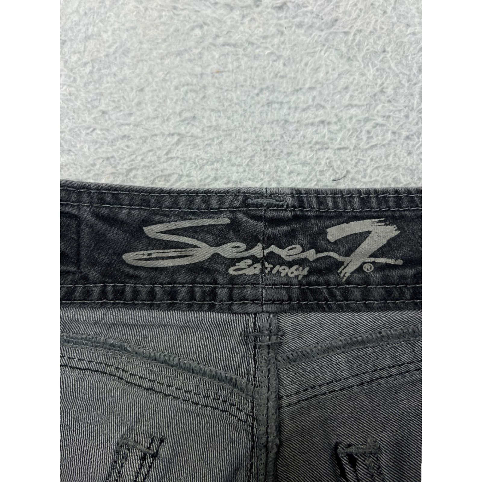 Vintage Seven7 Women's Black Denim Skinny Jeans Adult Size 8 Mid Rise Embroidered Cotton Blend 2010s Size 30" / US 8 / IT 44 - 5 Thumbnail