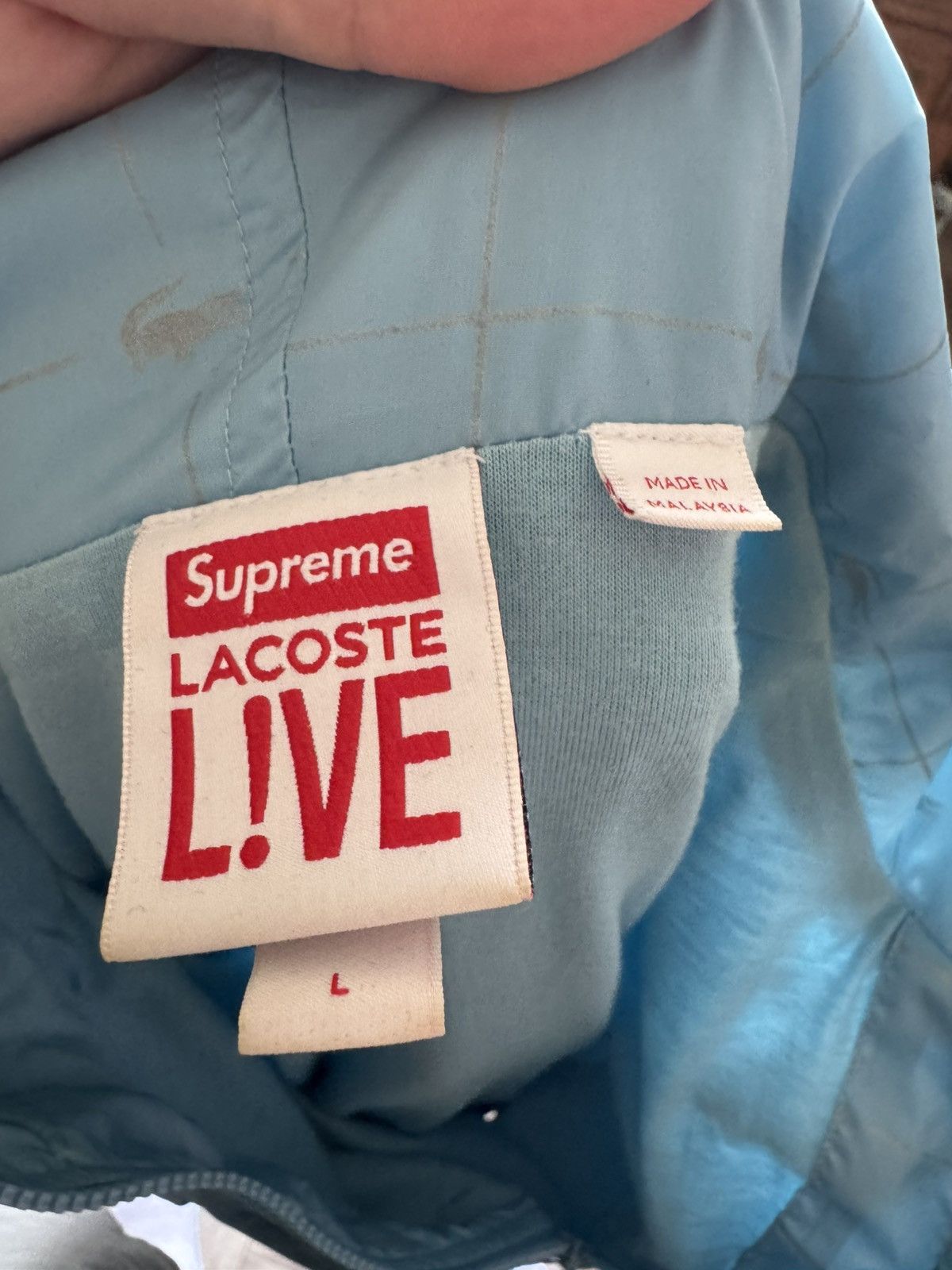Lacoste × Supreme Blue Reflective Grid Nylon Anorak Size US L / EU 52-54 / 3 - 6 Thumbnail