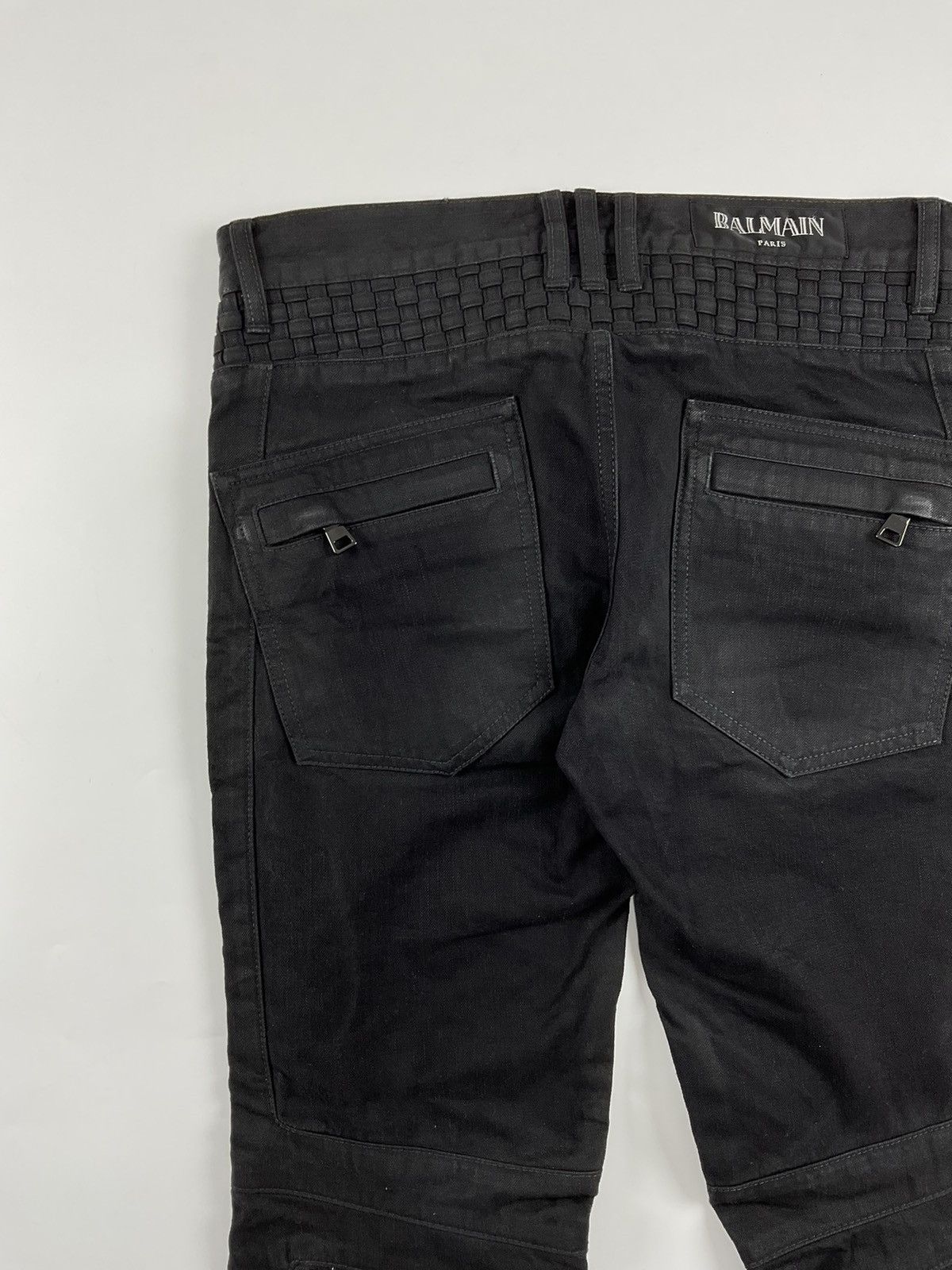 Balmain Balmain Basket Weave Biker Jeans Size US 29 - 8 Thumbnail