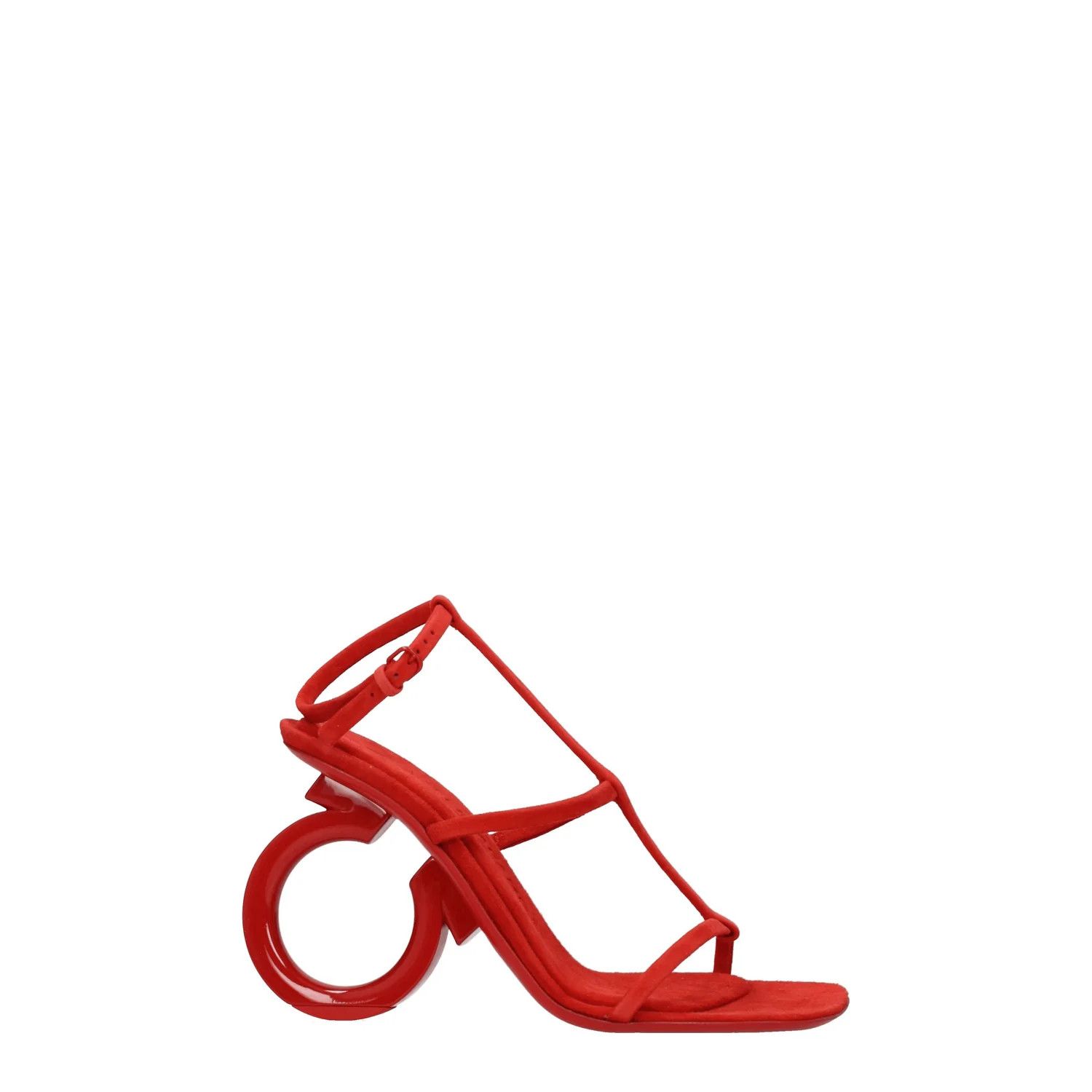 Salvatore Ferragamo ob1o1e1224 Suede Sandals in Red Size US 7 / IT 37 - 1 Thumbnail