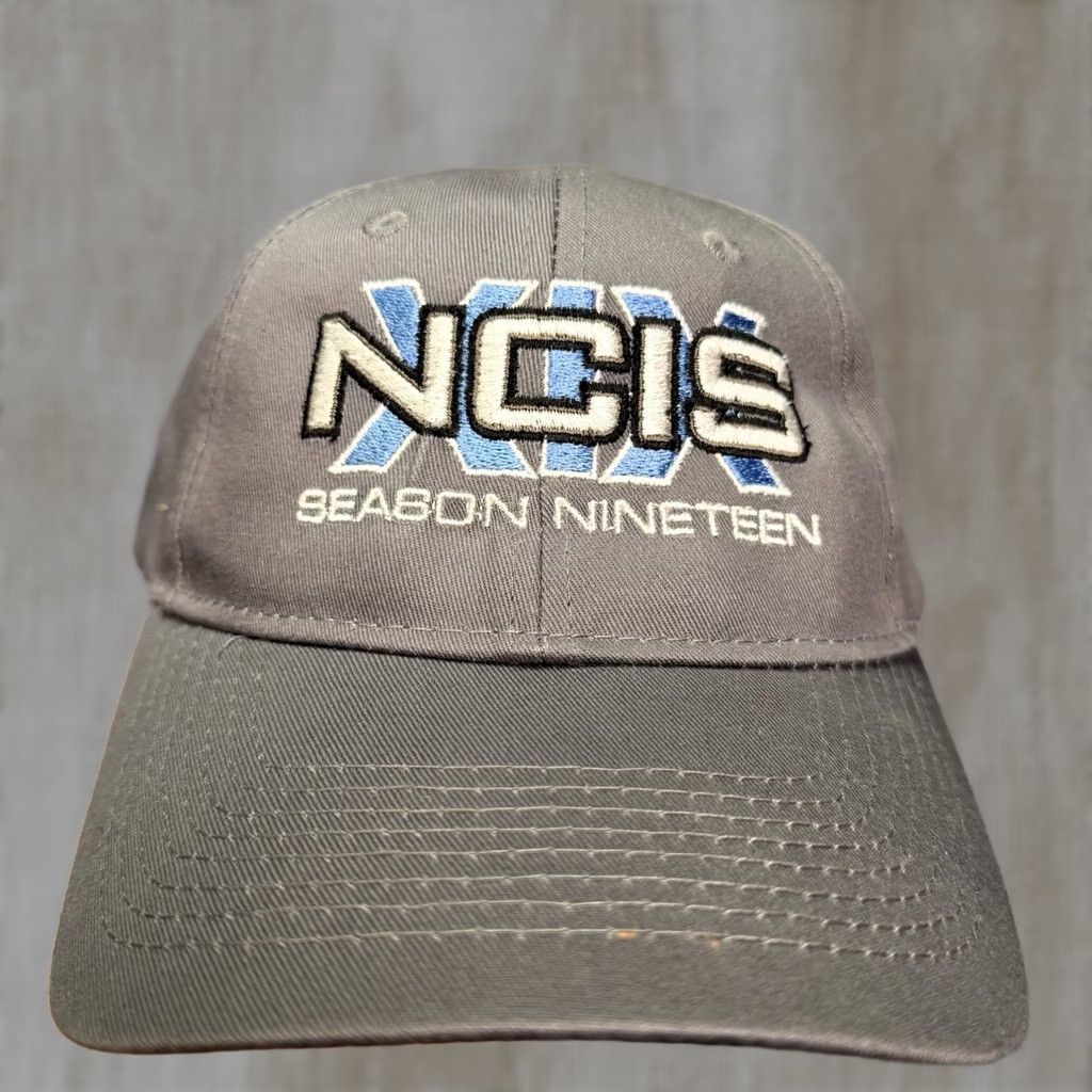 Vintage NCIS Hat Cap Strapback Grey Cast & Crew Embroidered CBS TV Show Season Nineteen Men's One Size Gray Baseball Cap Adjustable Hat Size ONE SIZE - 1 Thumbnail