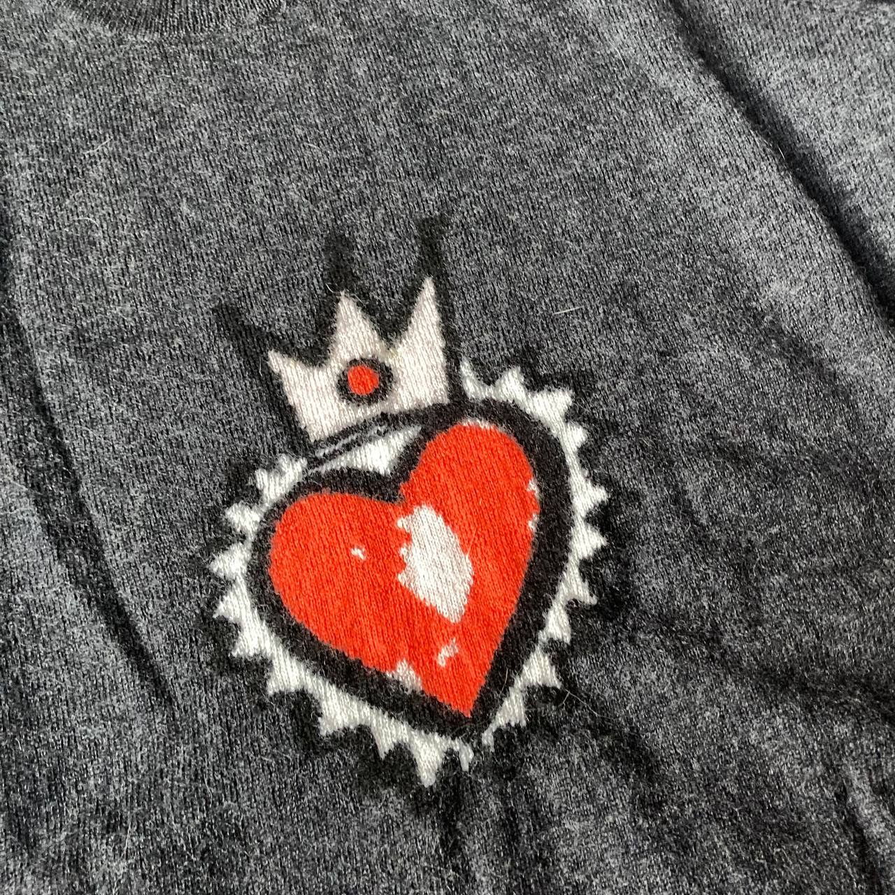 Markus Lupfer Markus Lupfer Merino Wool Crown Heart Art Sweater Size US XS / EU 42 / 0 - 2 Thumbnail