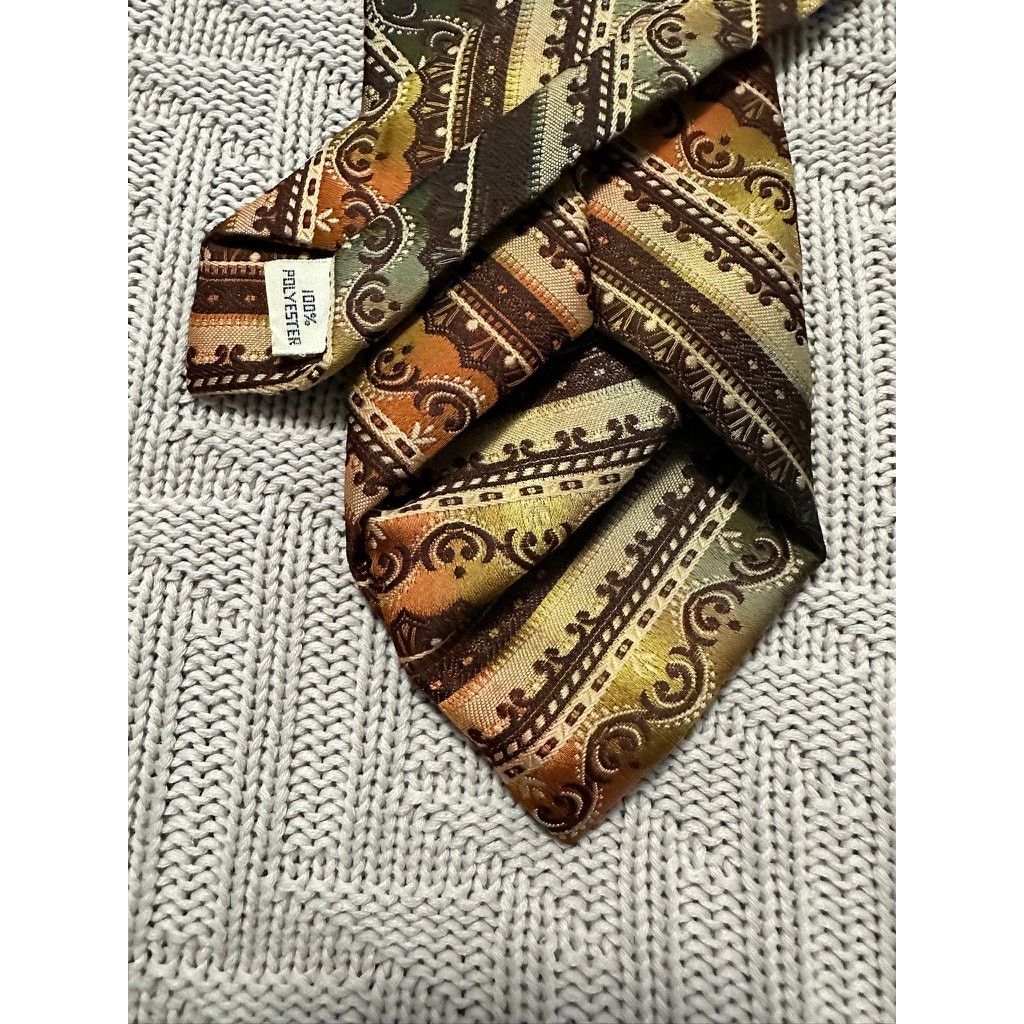 Vintage Vintage 1960s 1970s brown striped tie Size ONE SIZE - 2 Thumbnail
