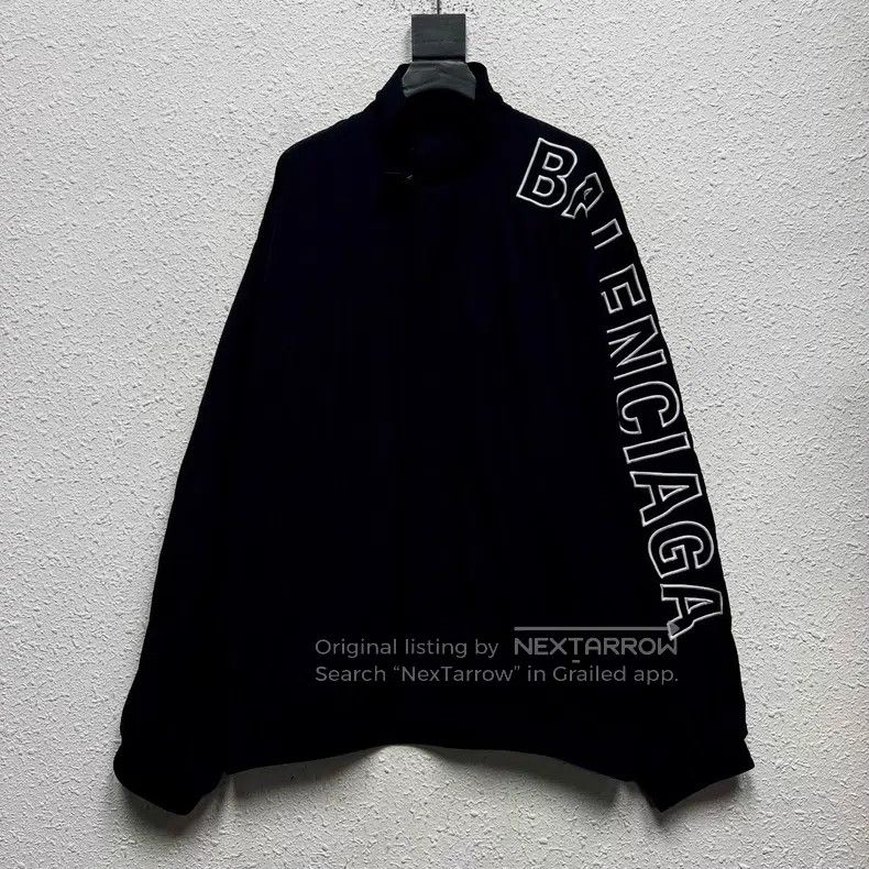 Balenciaga Balenciaga Side Sleeve Letter Logo Cut-Out Embroidered Jac Size US M / EU 48-50 / 2 - 2 Thumbnail