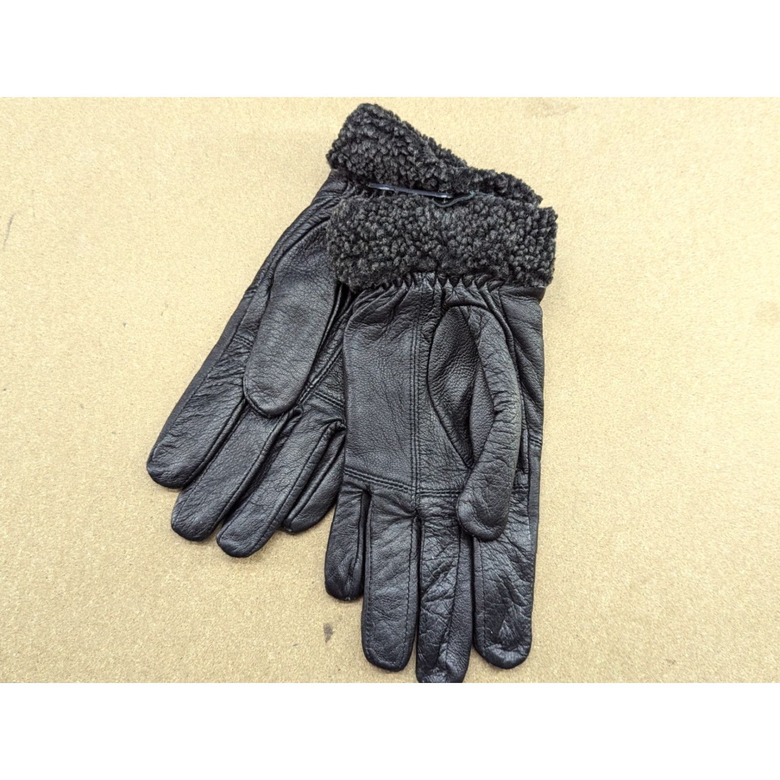 Vintage Genuine Leather Mens Gloves XL Black Lined Warm Winter Dressmann Leather Glove Mens XL Black Winter Gloves Size ONE SIZE - 3 Thumbnail