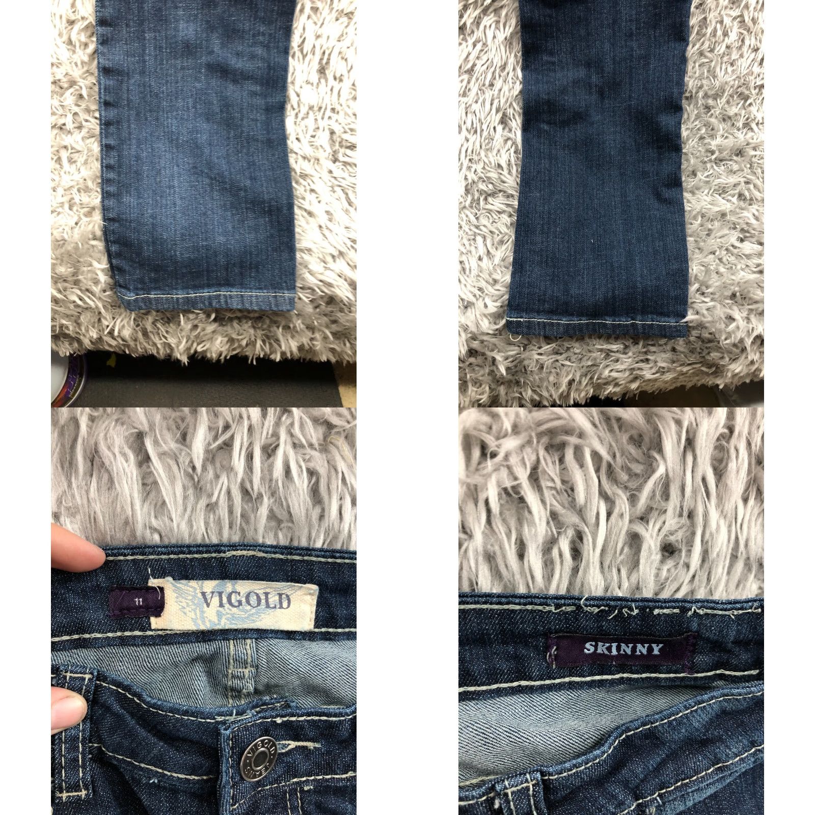 Vintage Vigold Jeans Skinny Womens Juniors Size 11 Blue Medium Wash 5-Pocket Regular Rise Belt Loops Size 32" / US 10 / IT 46 - 8 Thumbnail