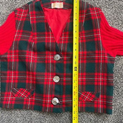 Pendleton Pendleton Women’s M/L Red Plaid Tartan Virgin Wool Button Cr Size L / US 10 / IT 46 - 8 Thumbnail