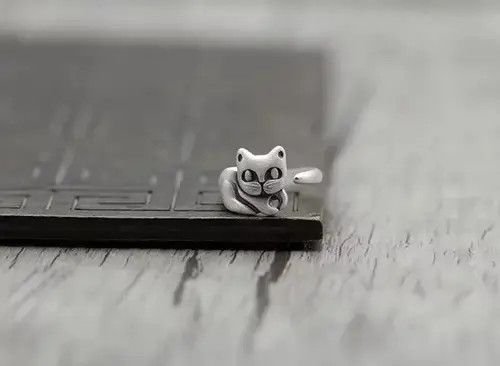 VIBE S990 silver cat adjustable ring Size ONE SIZE - 2 Thumbnail