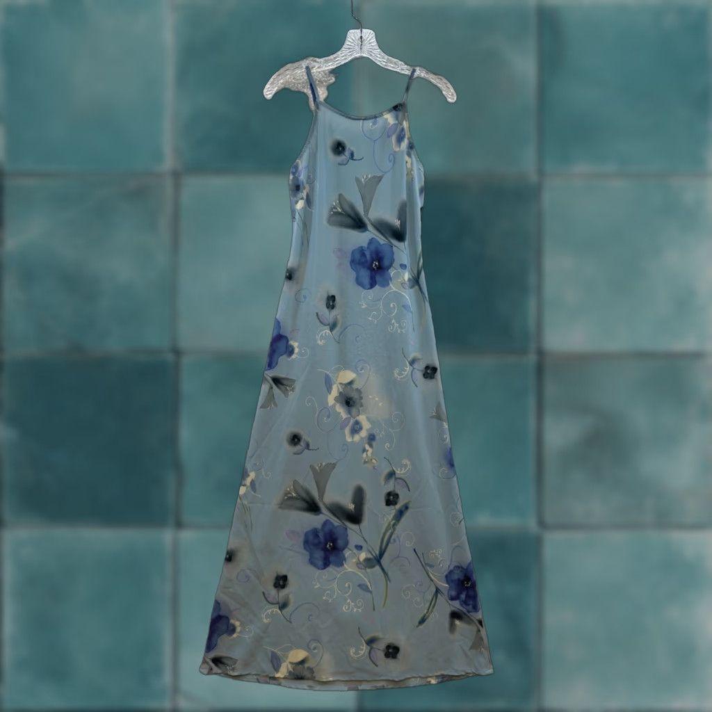 Vintage VINTAGE 90s Y2K Maxi Dress Blue Floral Full Length Sleeveless Cottagecore L Womens Size L / US 10 / IT 46 - 1 Thumbnail