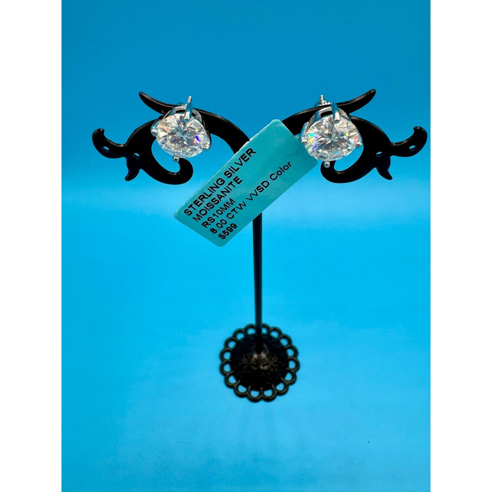 Jewelry NWT 8CTW Moissanite Stud Earrings - 925 Sterling Silver Size ONE SIZE - 7 Thumbnail