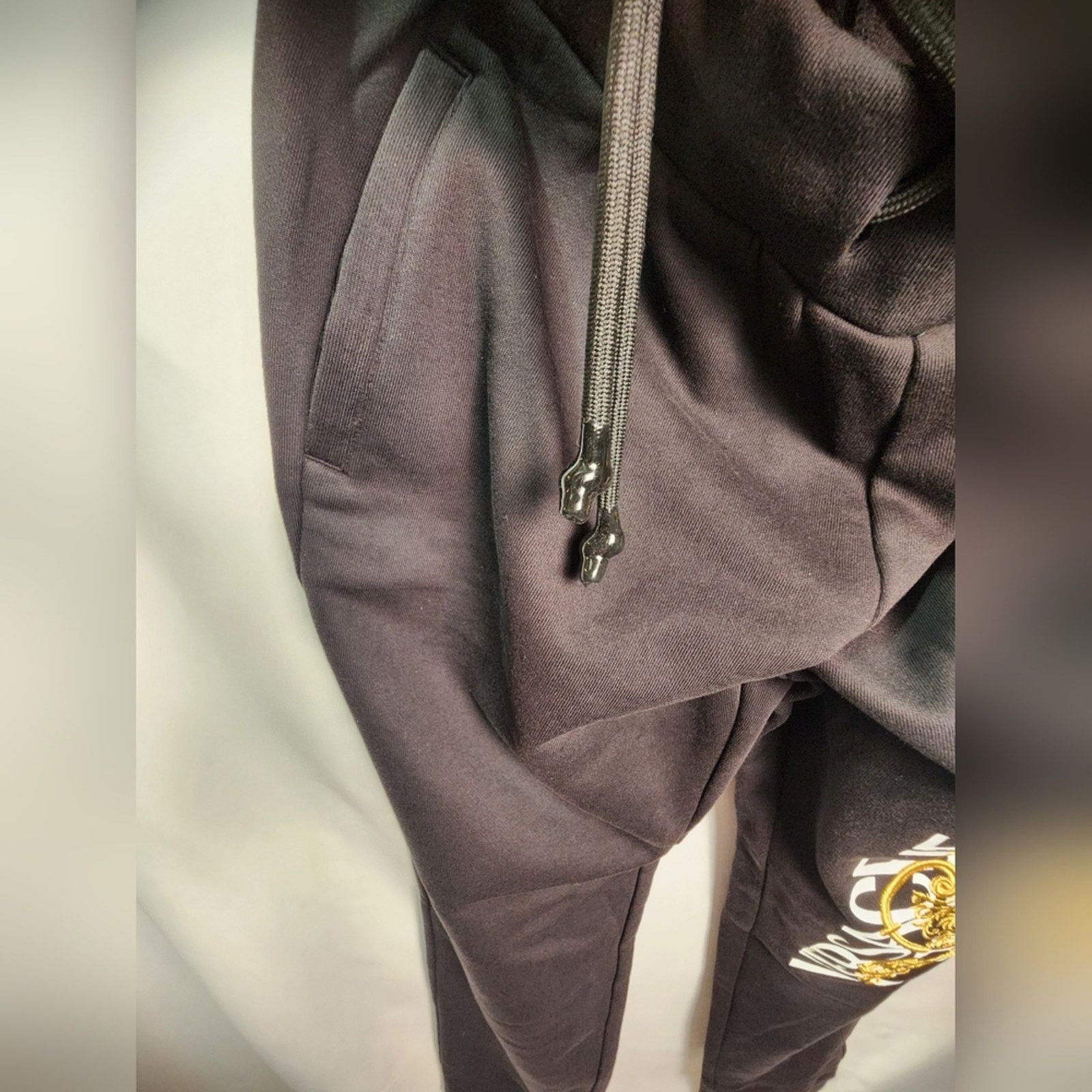 Versace Versace Black Track Pants with Gold Embroidery Logo New XL Size 34" / US 12 / IT 48 - 7 Thumbnail