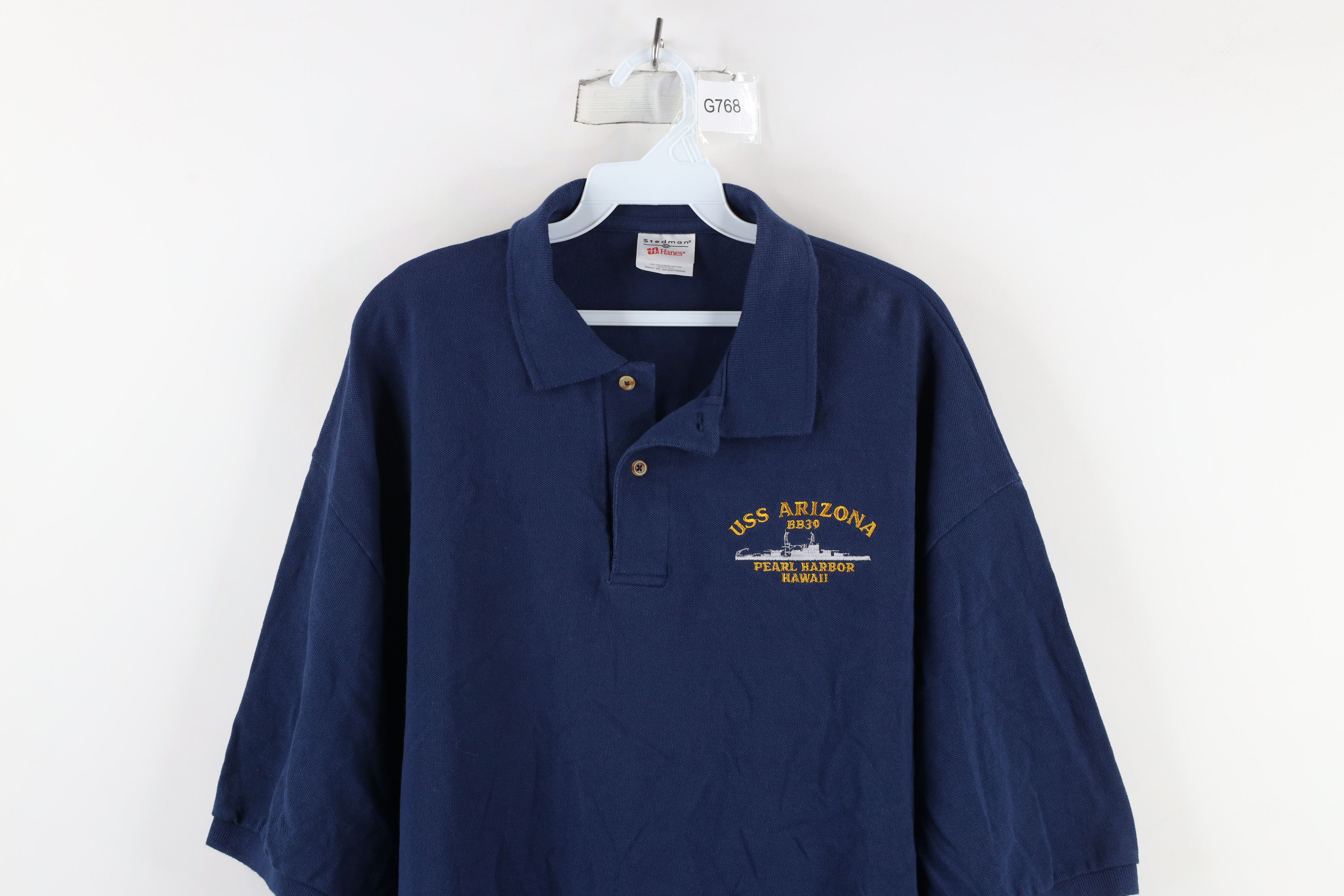 Vintage Vintage 90s Out USS Arizona Pearl Harbor Hawaii Polo Shirt Size US XXL / EU 58 / 5 - 2 Thumbnail