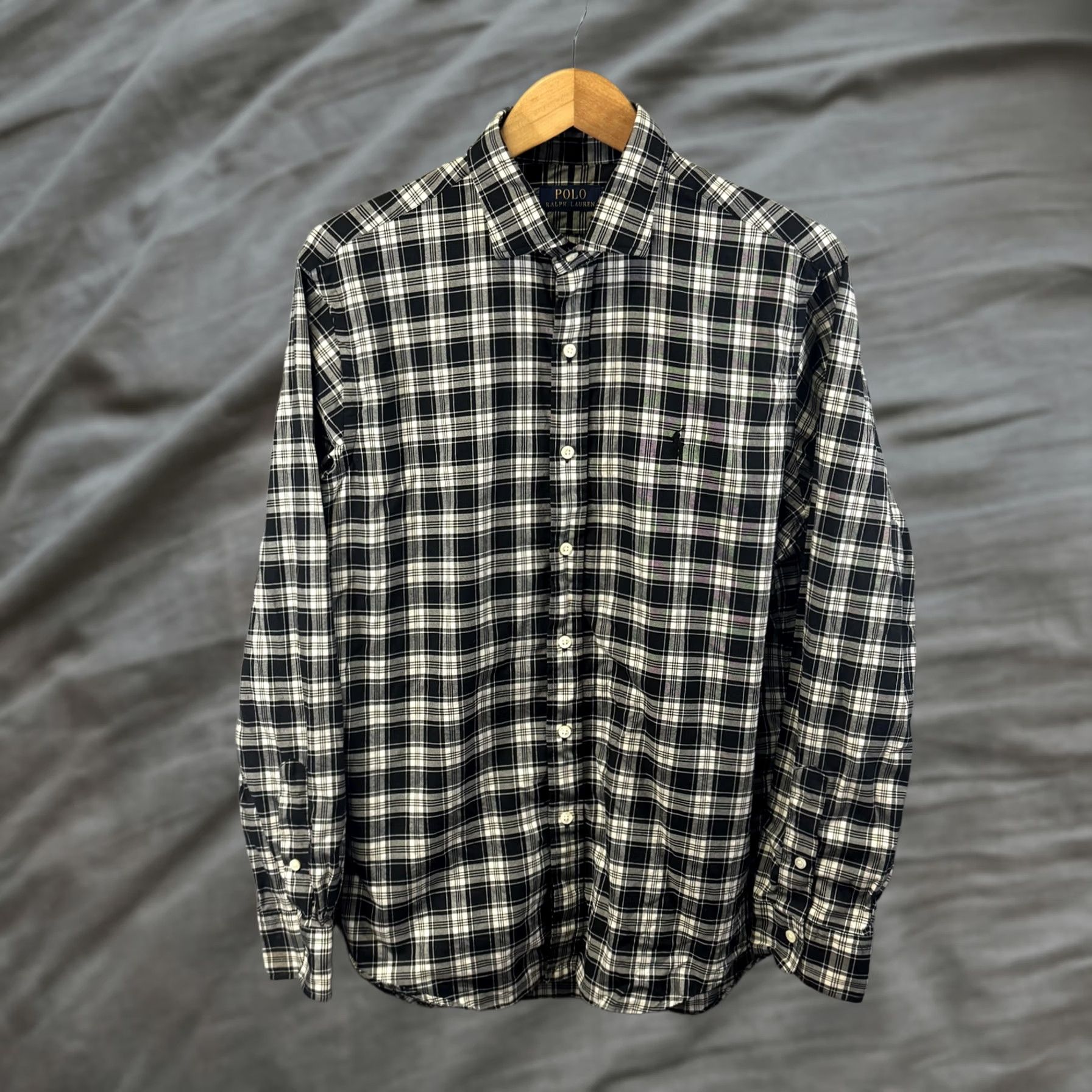 Polo Ralph Lauren Polo Ralph Lauren Shirt Mens Large Black White Plaid Button-Down Long Sleeve Size US L / EU 52-54 / 3 - 1 Thumbnail
