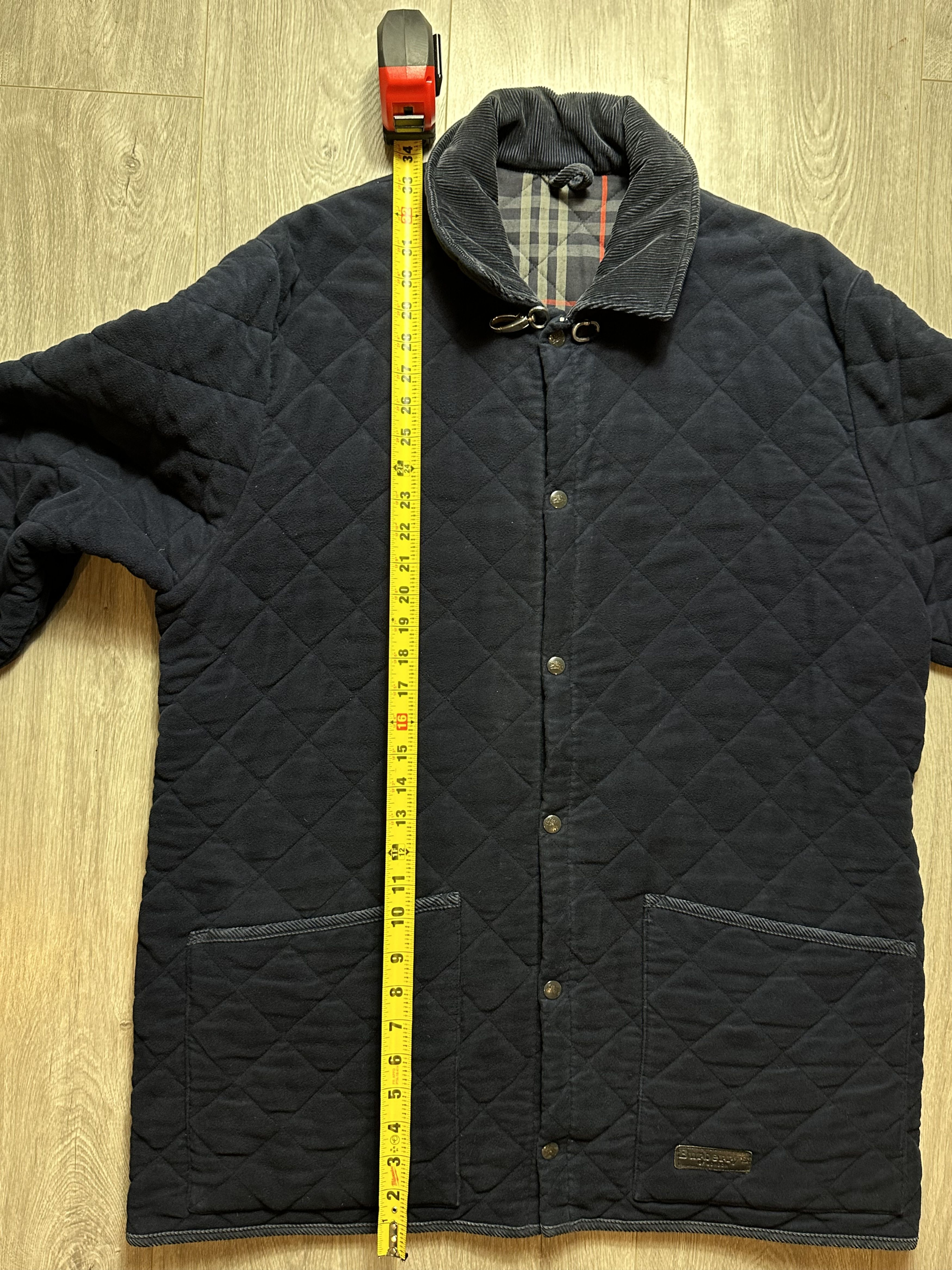 Burberry × Vintage Vintage Quilted Burberry Lined Smokers / Overcoat Jacket Size US L / EU 52-54 / 3 - 12 Thumbnail