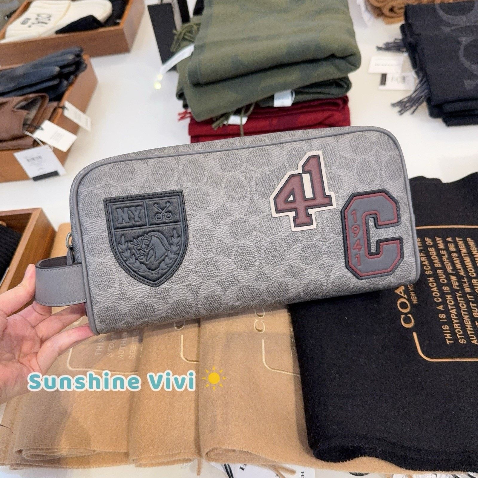 Coach NWT Coach Men's Large Travel Kit With Patches CCF36 Grey Size ONE SIZE - 1 Thumbnail