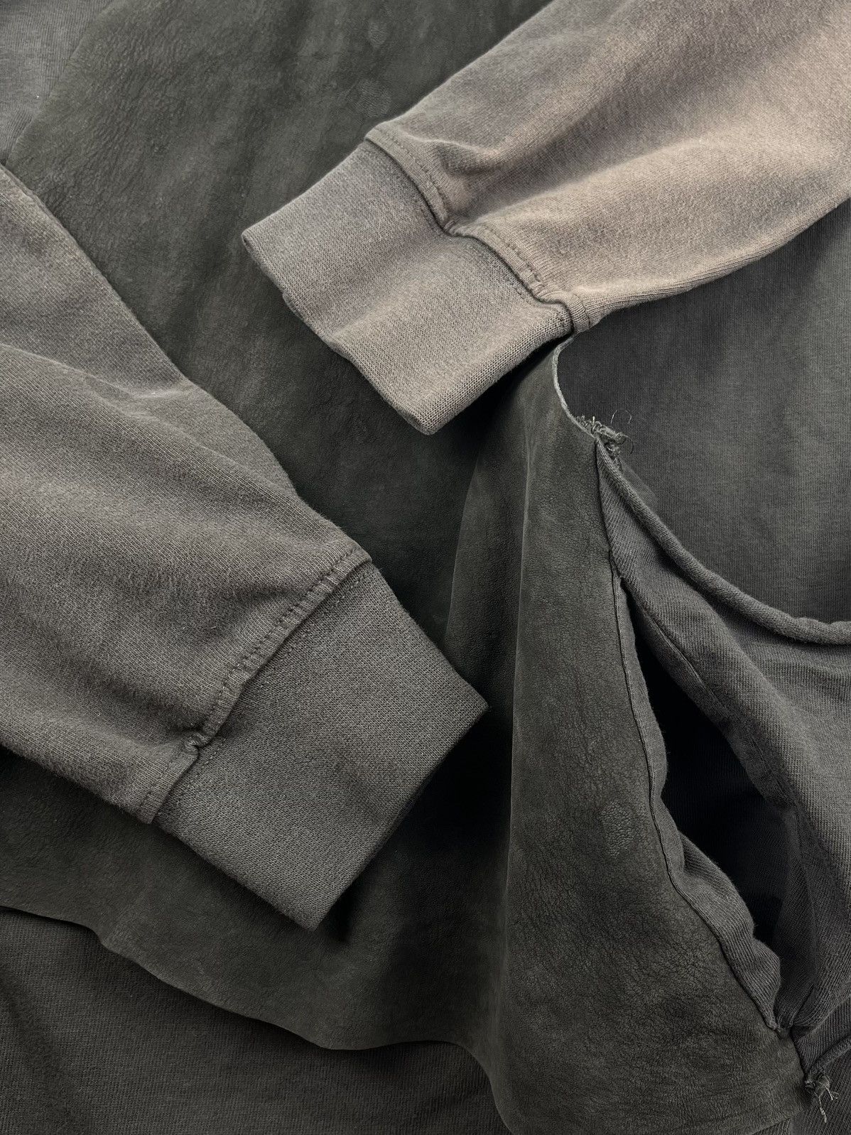 Rick Owens Rick Owens SLAB Leather Layered Longsleeve Crewneck Shirt Size US S / EU 44-46 / 1 - 7 Thumbnail