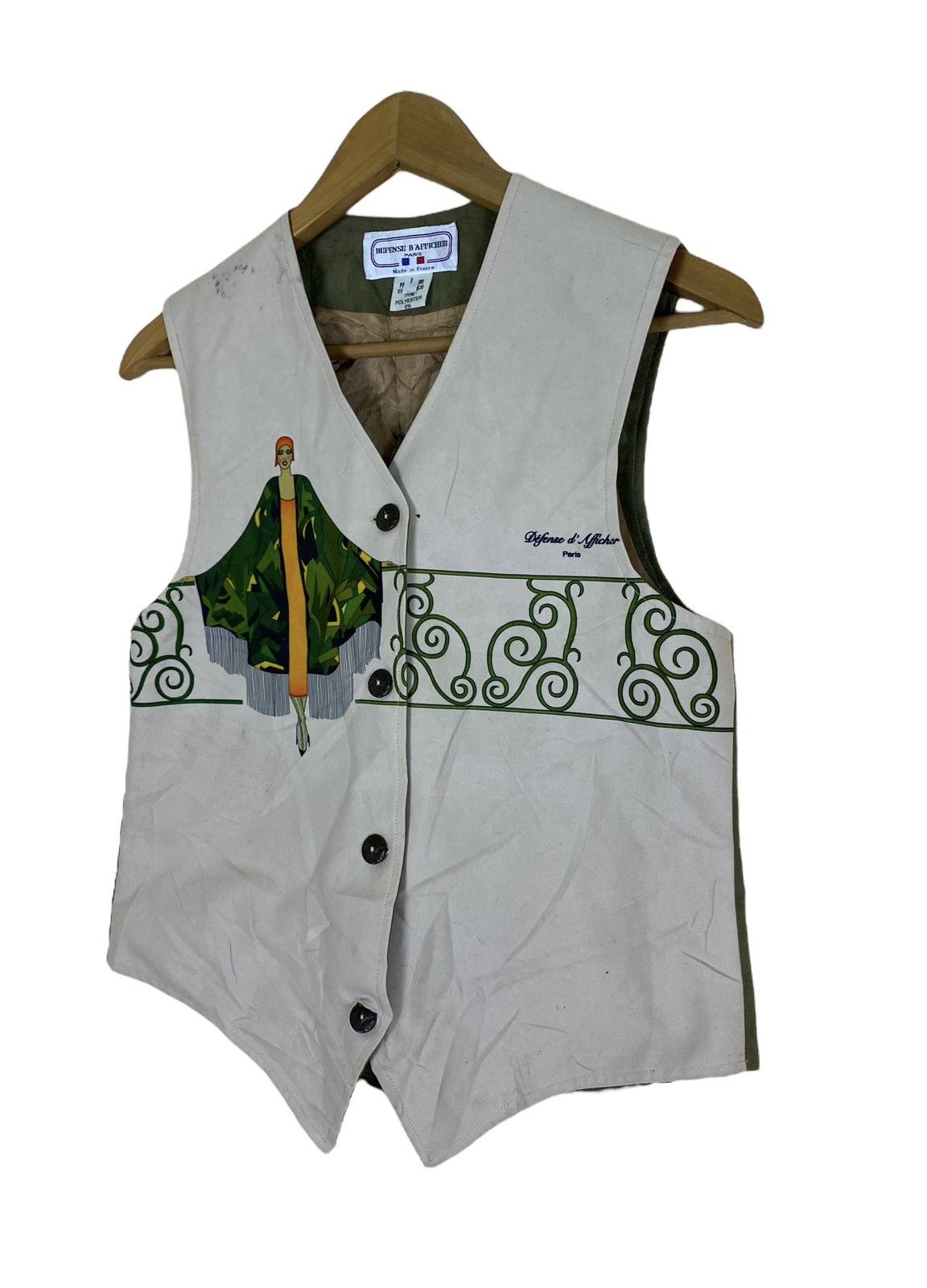 Art Comes First × Vintage Vintage 90s Defense D’Afficher Women Motif Vest Size US XS / EU 42 / 0 - 5 Thumbnail