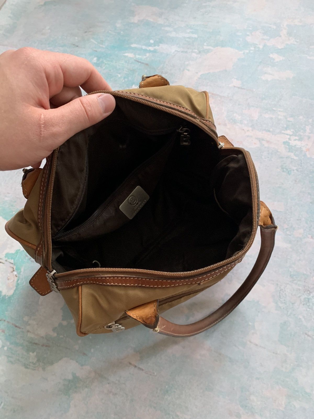 Bogner Vintage Bogner Shoulder Bag Womens Brown Canvas Leather Trim Size ONE SIZE - 10 Thumbnail