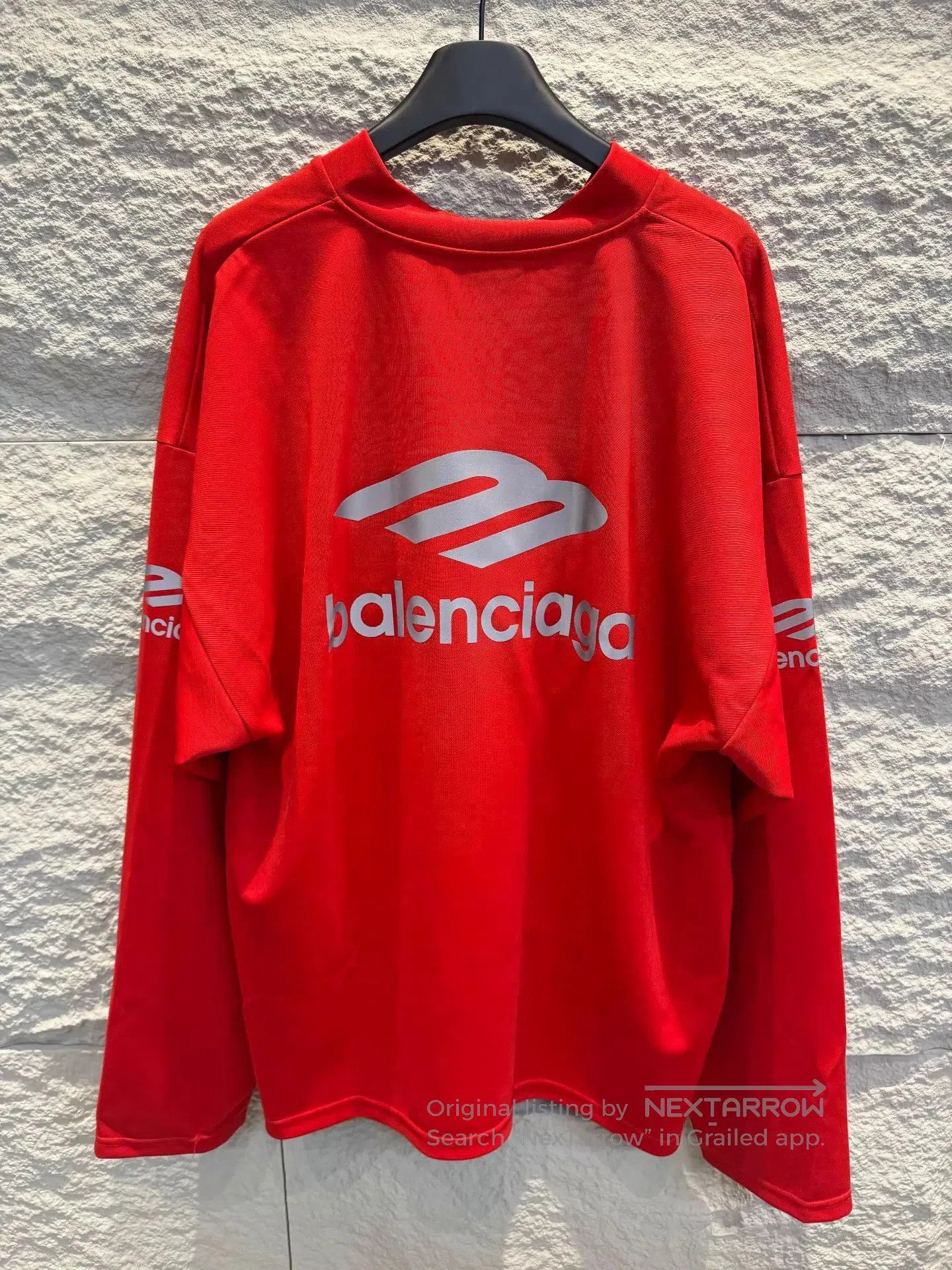 Balenciaga Red Long Sleeve V-Neck Shirt. Size US XS / EU 42 / 0 - 4 Thumbnail