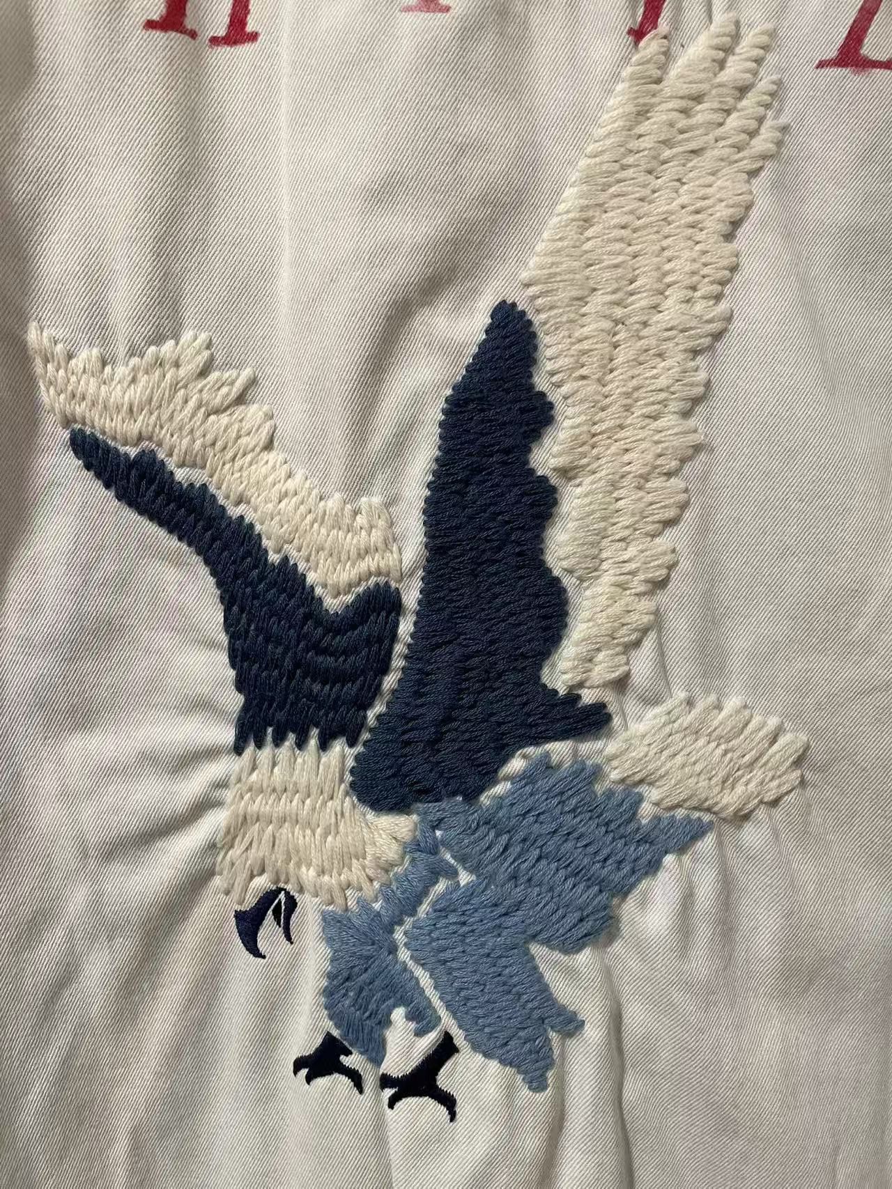 Off-White SS16 Eagle Embroidered Bleached Denim Overshirt Size US L / EU 52-54 / 3 - 3 Thumbnail