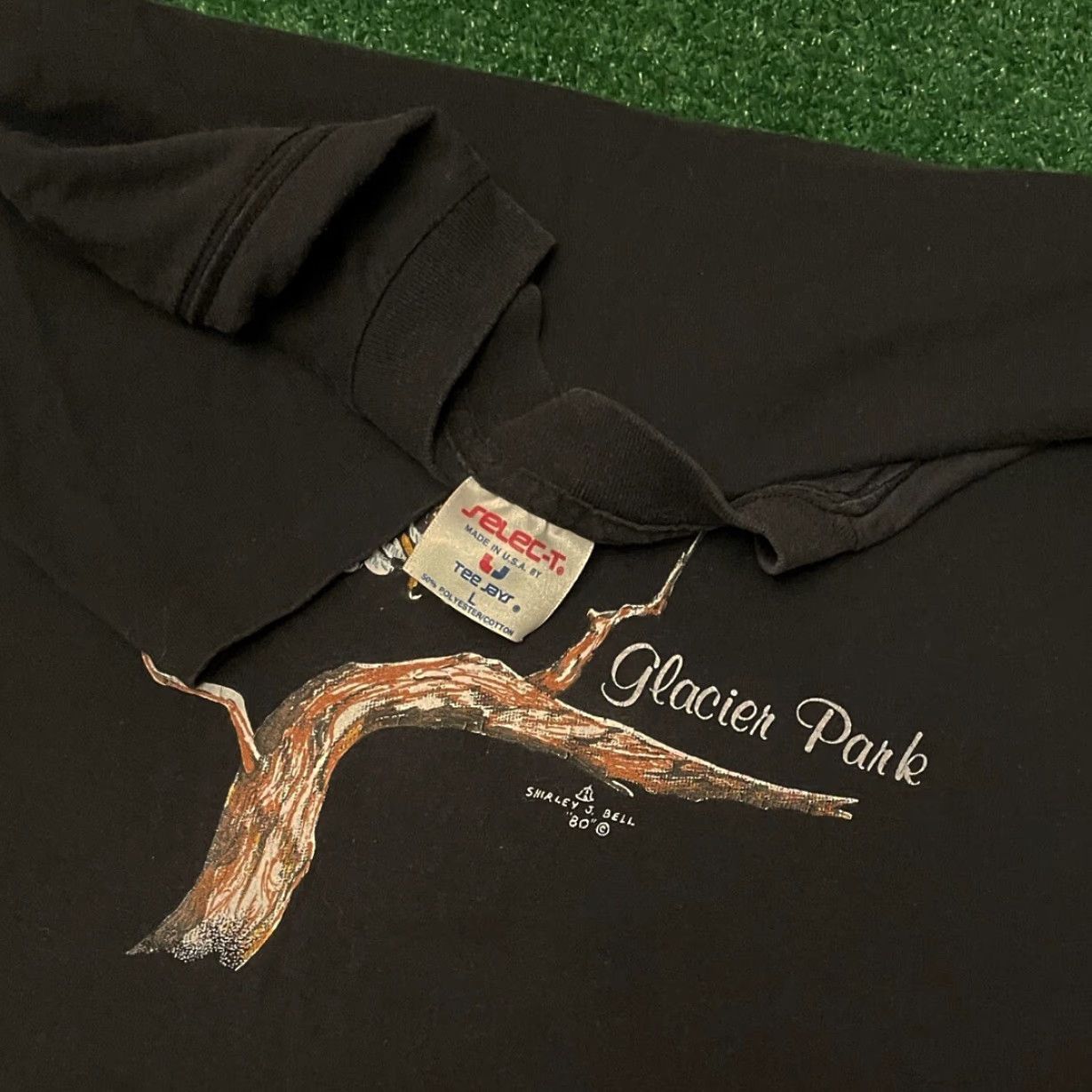 Vintage VINTAGE Eagle Glacier Park Nature Tee 1980 Shirt Mens Size L Black 80s USA Nature Mens Size US L / EU 52-54 / 3 - 2 Thumbnail