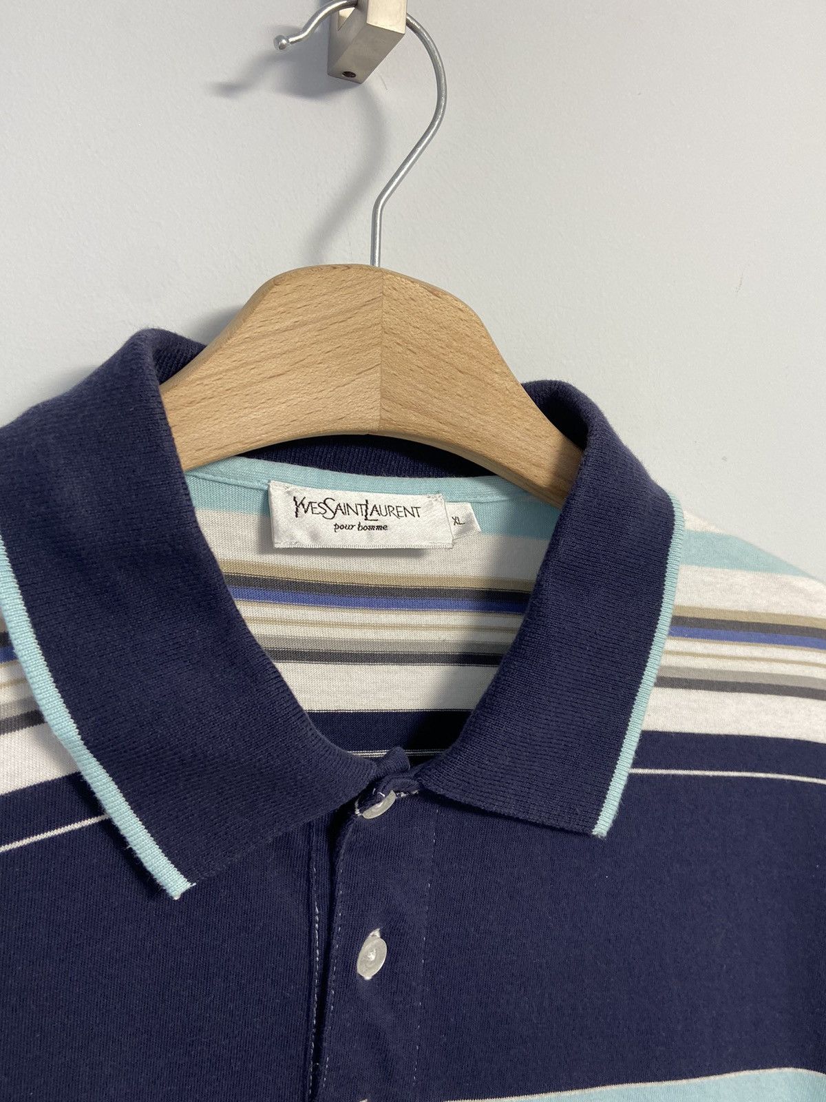 Yves Saint Laurent YSL Yves Saint Laurent polos shirt velor logo Size US XL / EU 56 / 4 - 5 Thumbnail