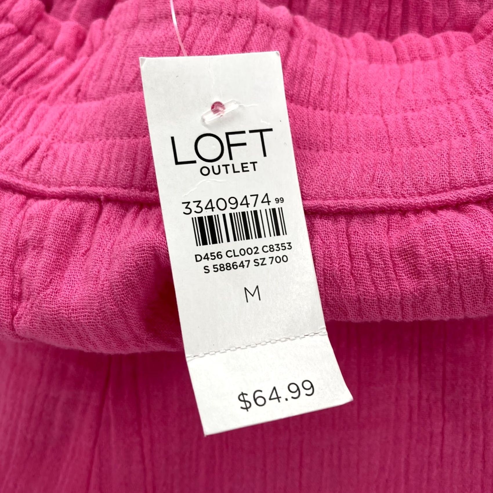 Loft LOFT Outlet Gauze Pull On Ankle Pants Women's Medium Pink Lightweight Beachy NWT Size 32" / US 10 / IT 46 - 5 Thumbnail