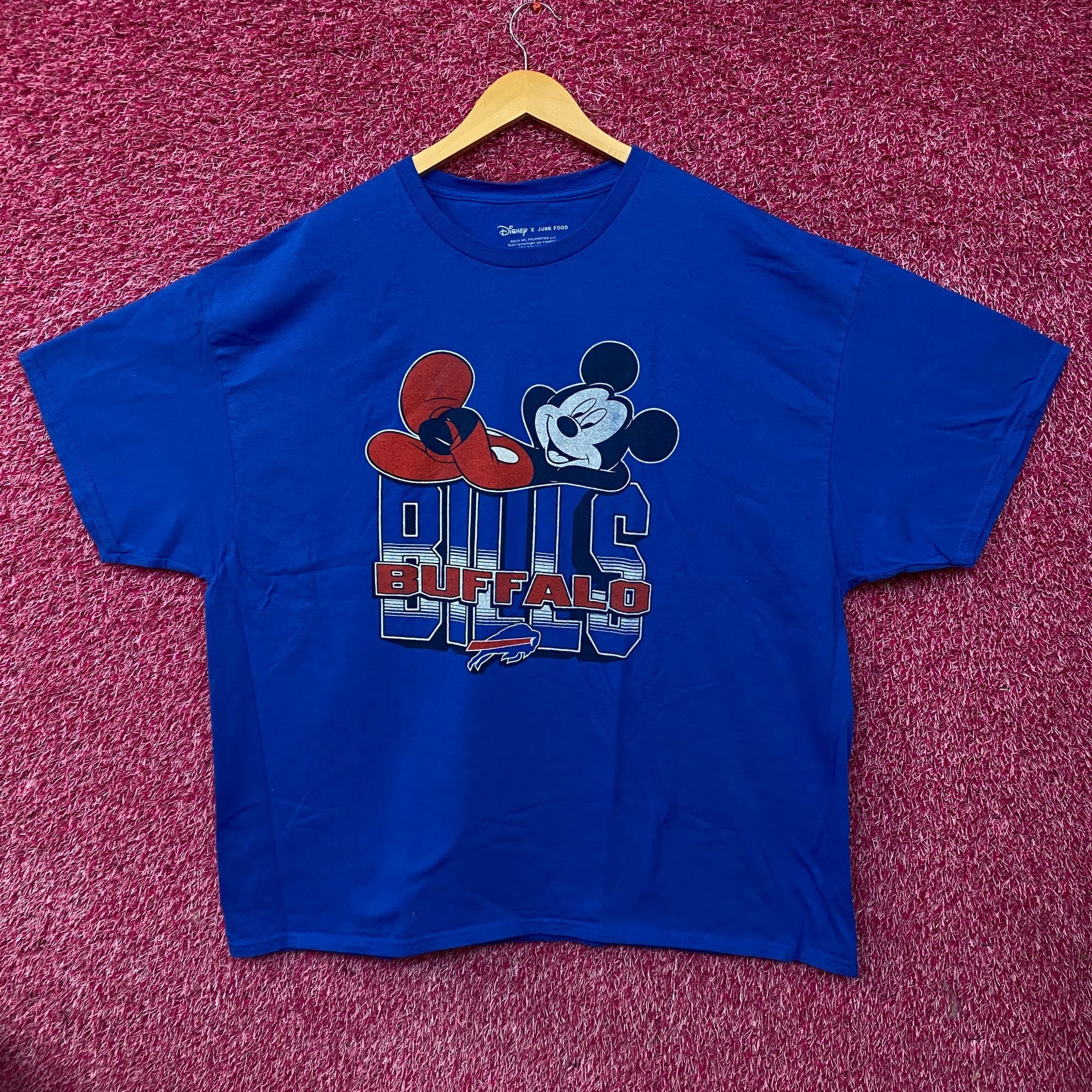 Junk Food Junk Food X Mickey Mouse NFL Buffalo Bills Blue T-Shirt 2XL Size US XXL / EU 58 / 5 - 1 Thumbnail